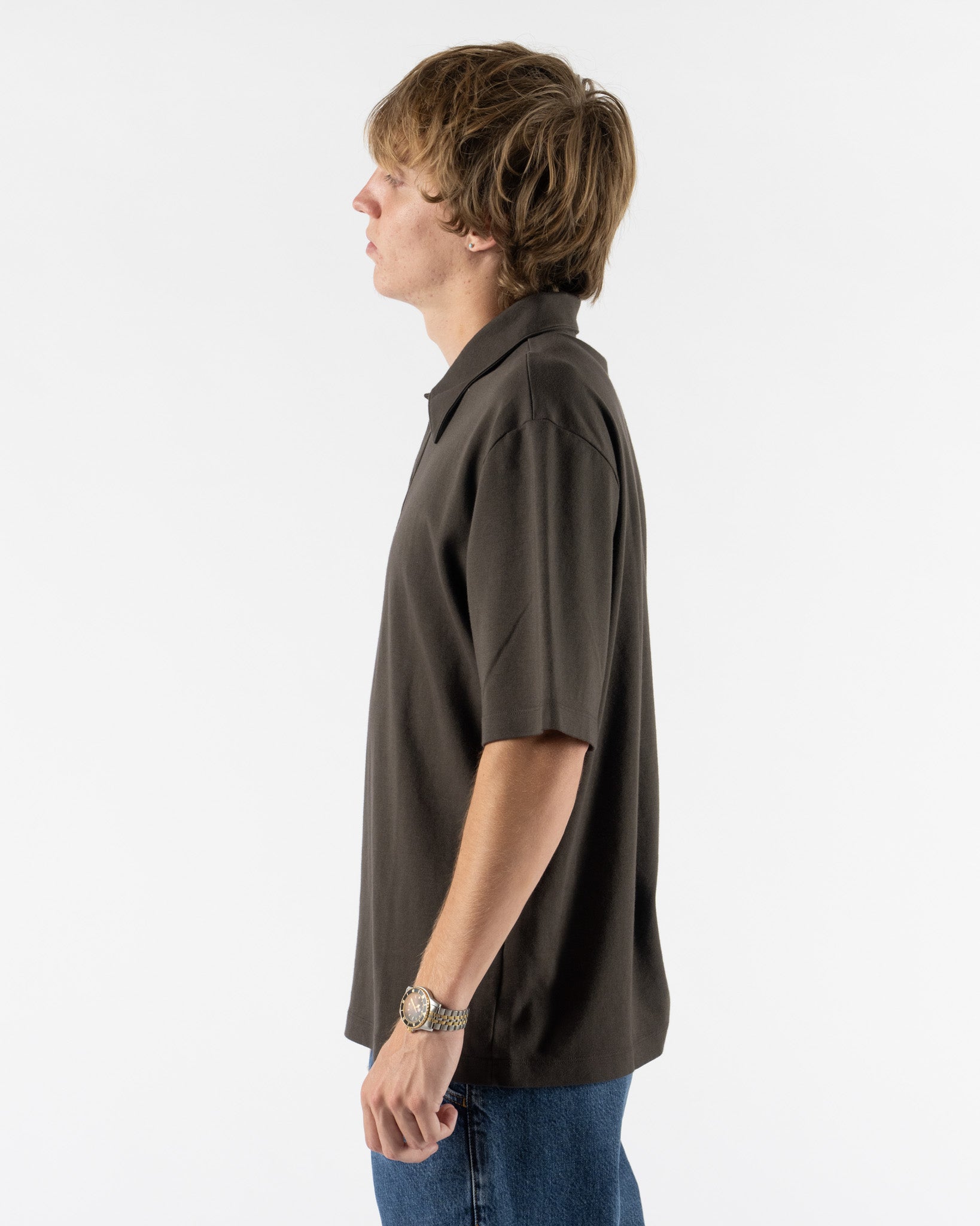 Lady White Co. Interlock Two Button Polo in Flint