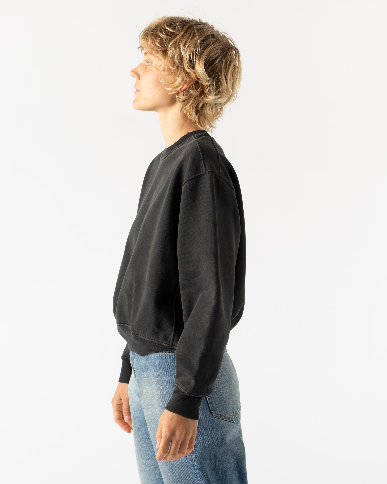Lady White Co. Mini Crewneck in Pigment Charcoal