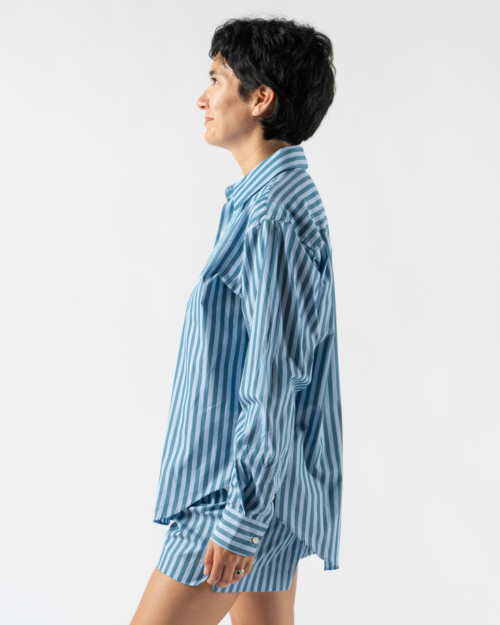 Comme Si La Shirt Classica in Lagoon Stripe