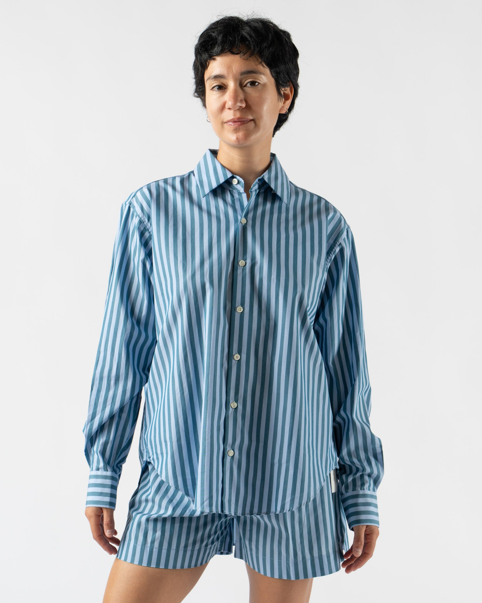 Comme Si La Shirt Classica in Lagoon Stripe