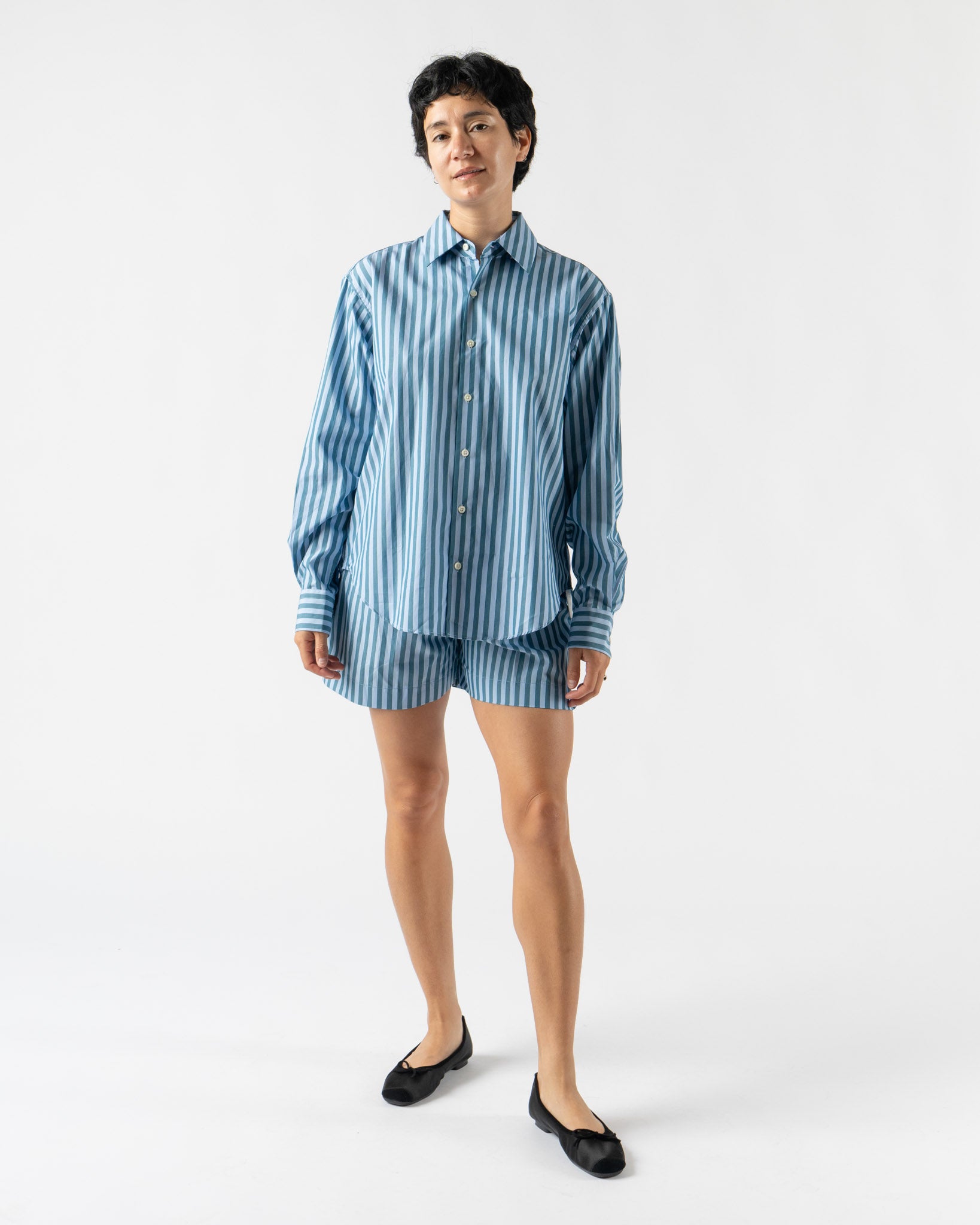 Comme Si La Shirt Classica in Lagoon Stripe