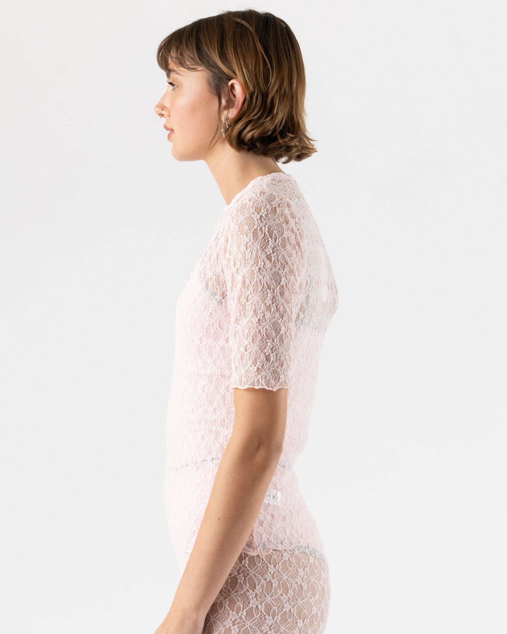 Simone Wild Lace Tess Tee in Candy