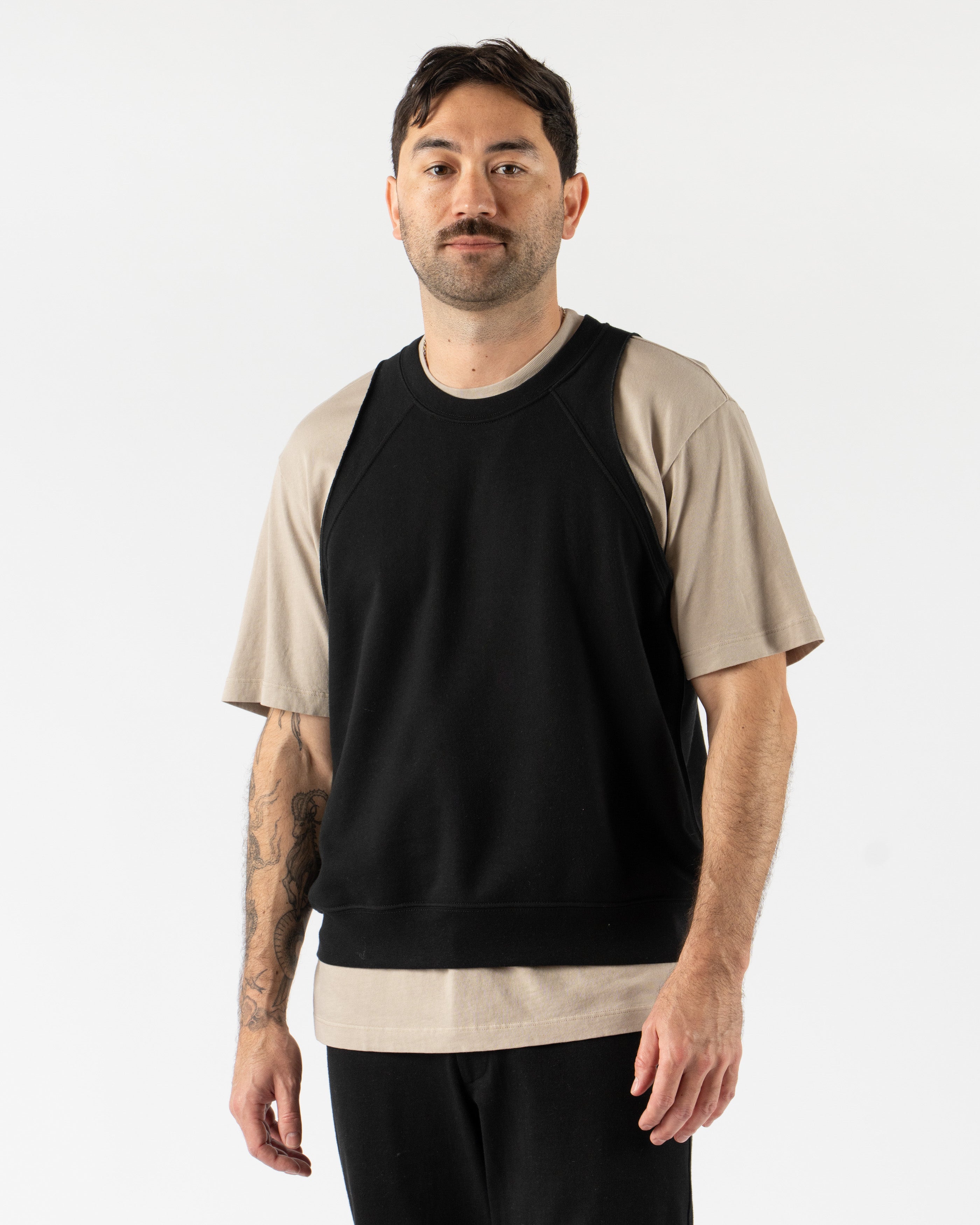 トップス MHL. 2023AW VINTAGE DRY COTTON RIB KNIT newport-semi-sheer-long-sleeve