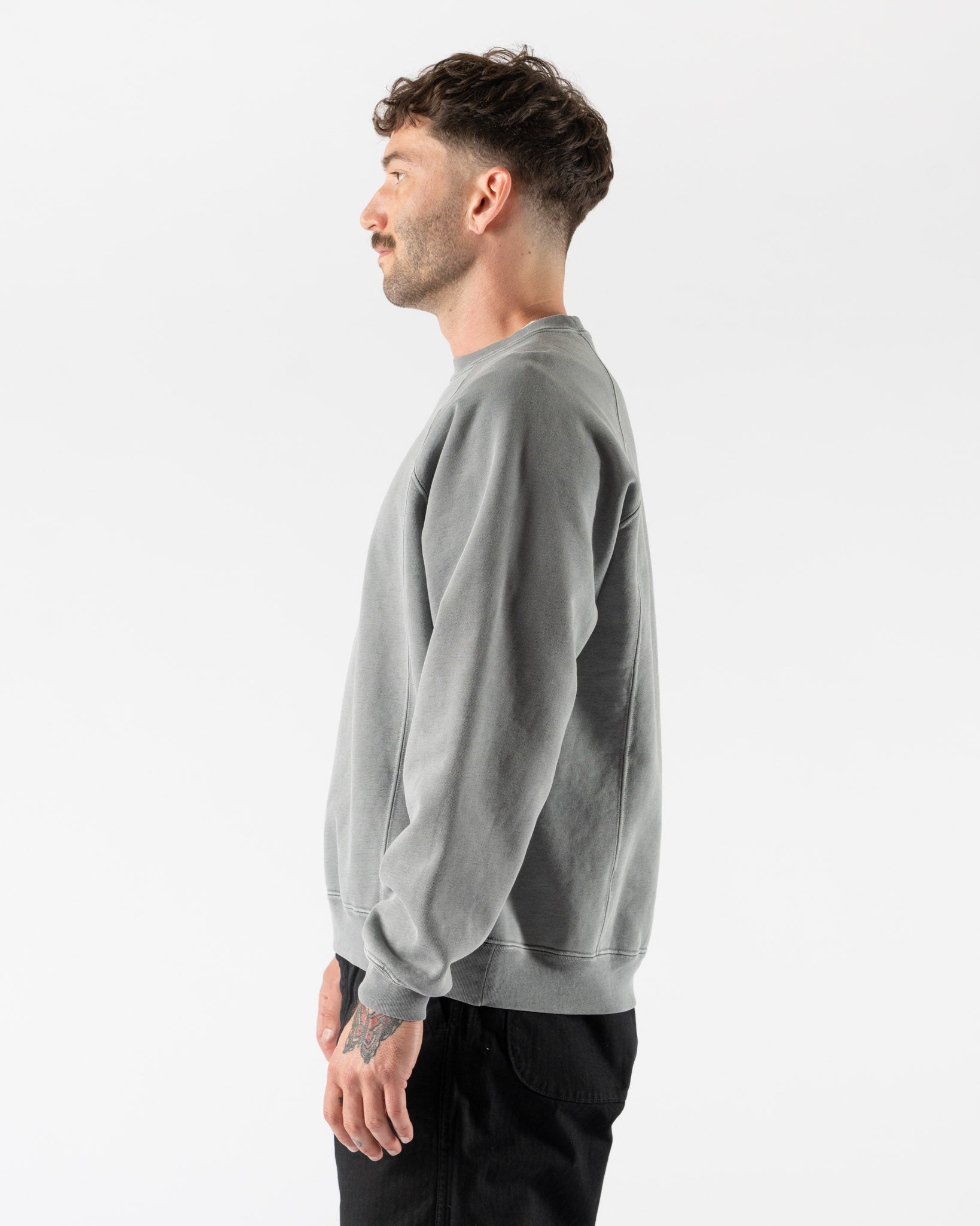 Lady White Co. LW620 Heavy Gusset Crewneck in Pigment Kelp