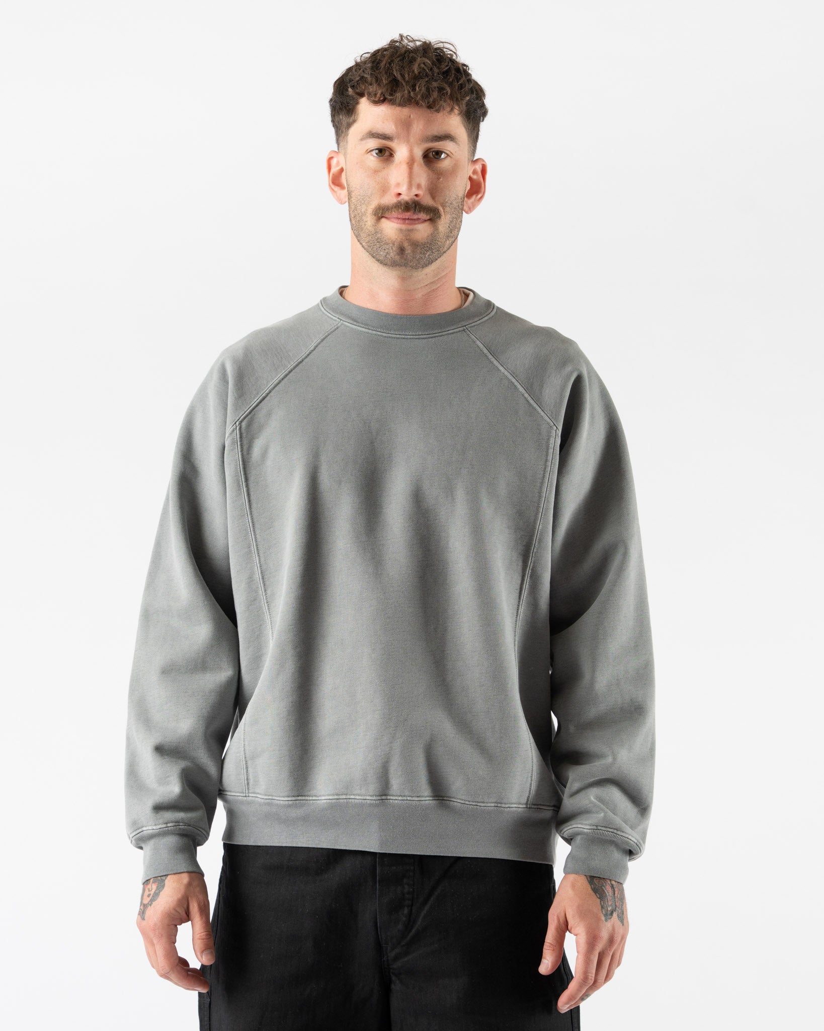 Lady White Co. LW620 Heavy Gusset Crewneck in Pigment Kelp