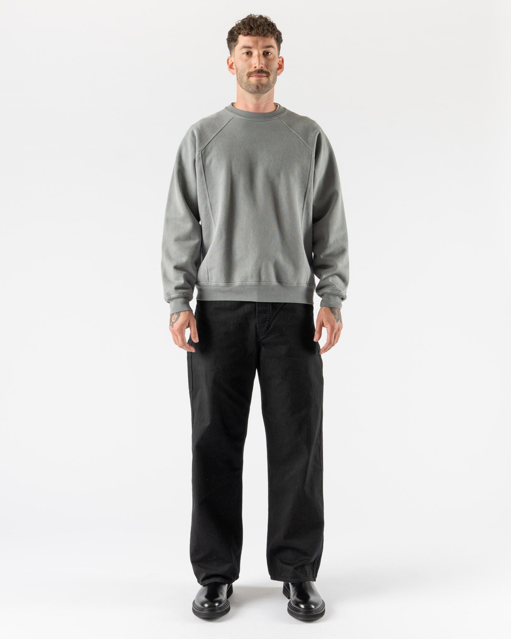 Lady White Co. LW620 Heavy Gusset Crewneck in Pigment Kelp
