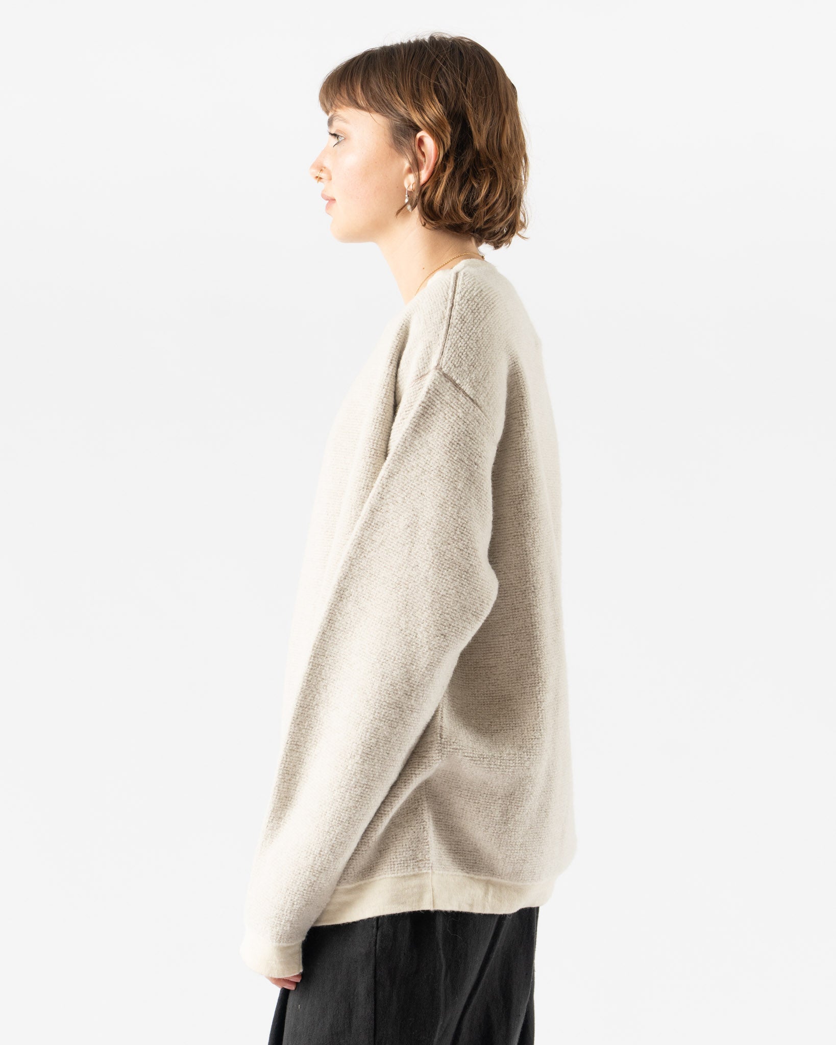 Lauren Manoogian Fine Terry Crewneck in Raw White