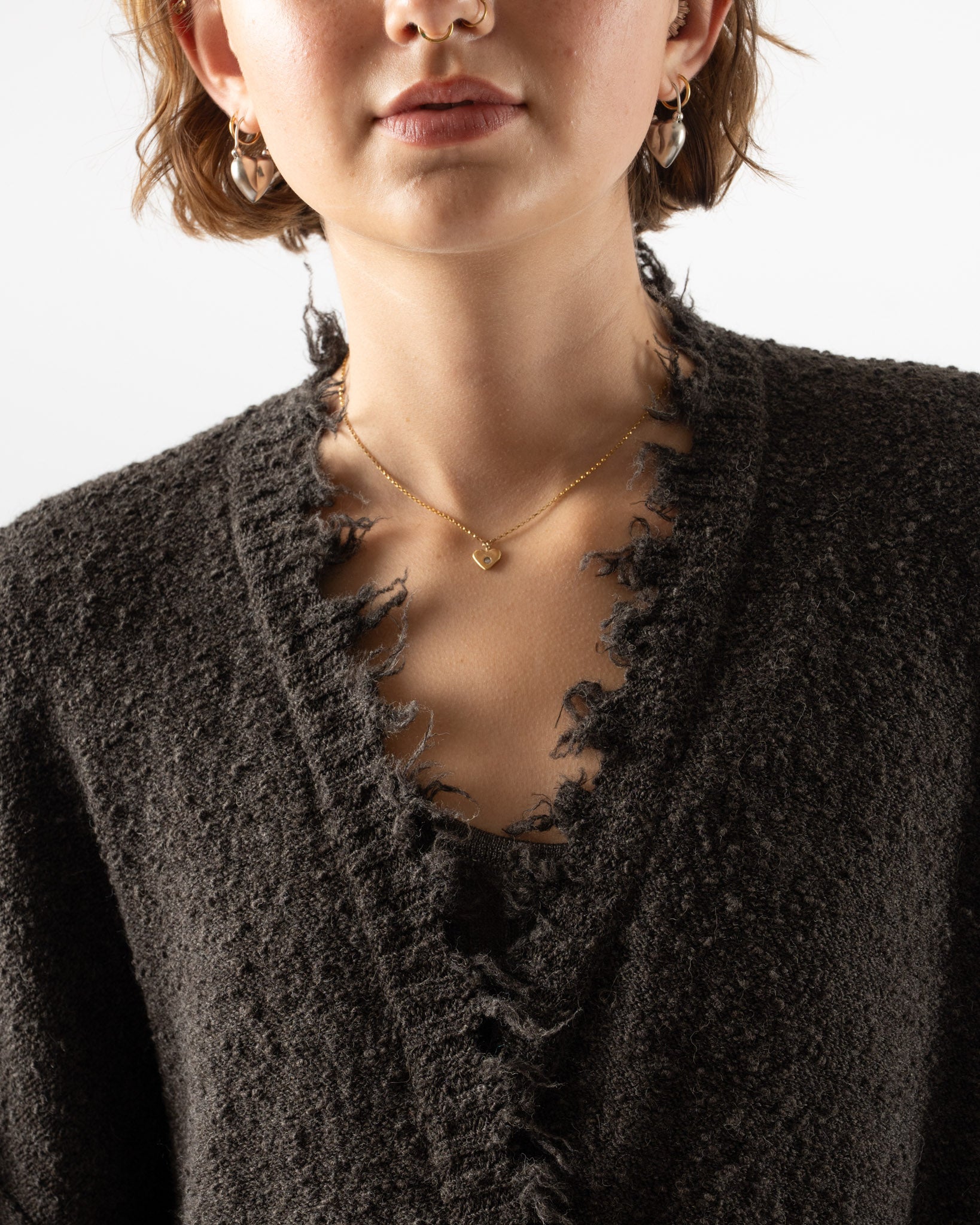 Lauren Manoogian Fray Cardigan in Blackened