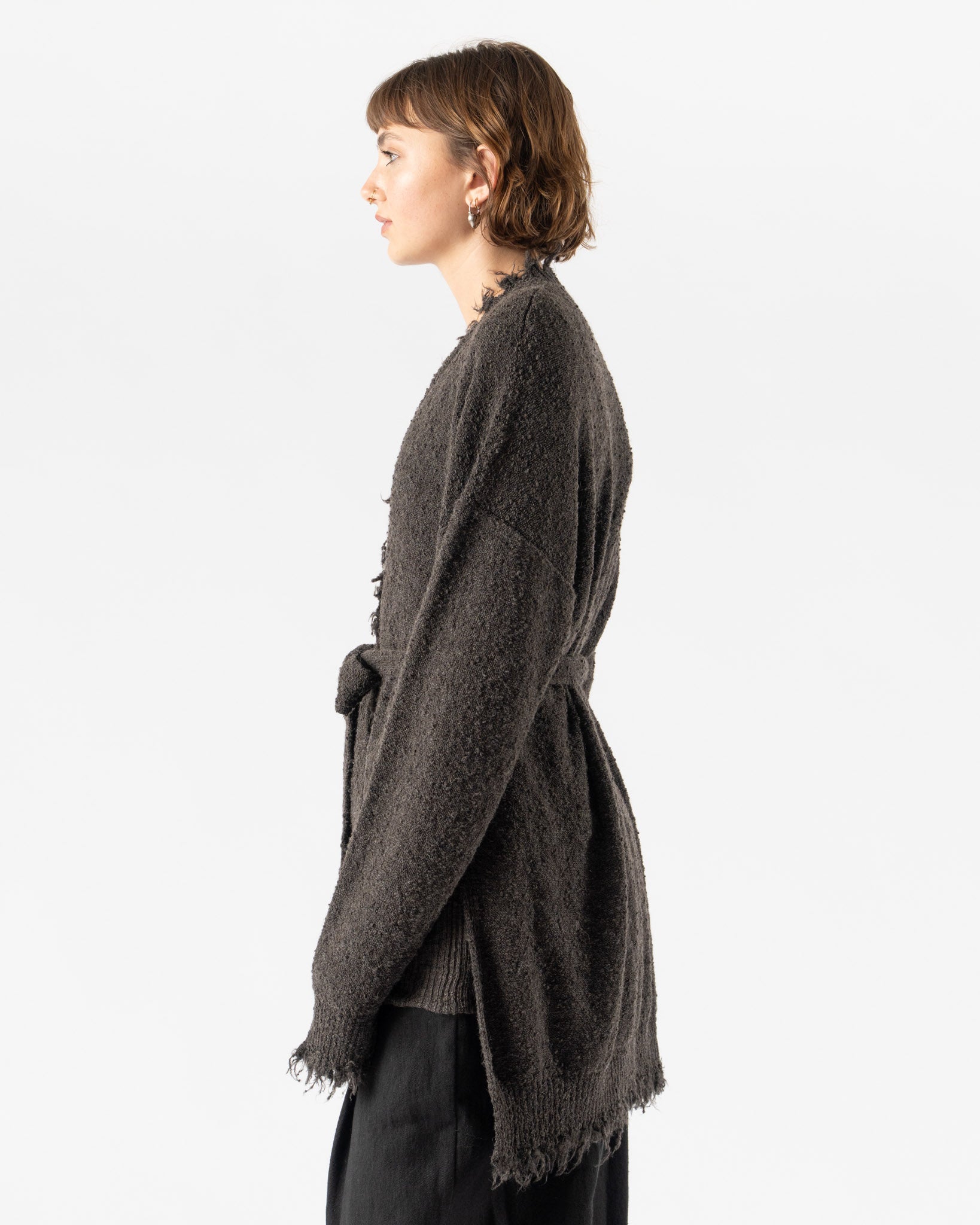 Lauren Manoogian Fray Cardigan in Blackened