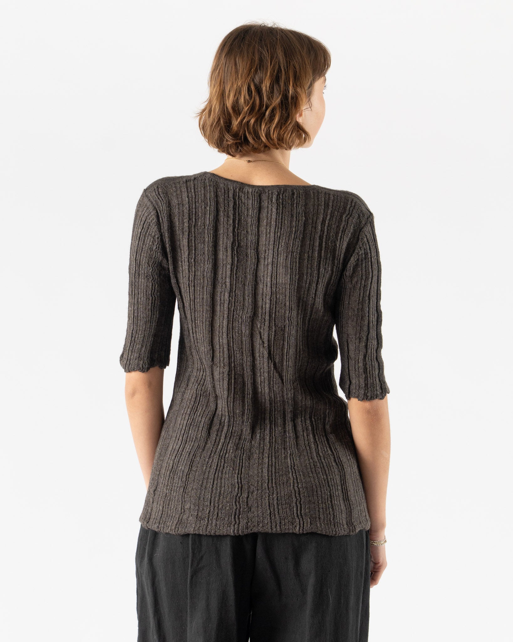 Lauren Manoogian Plisse Tee in Blackened