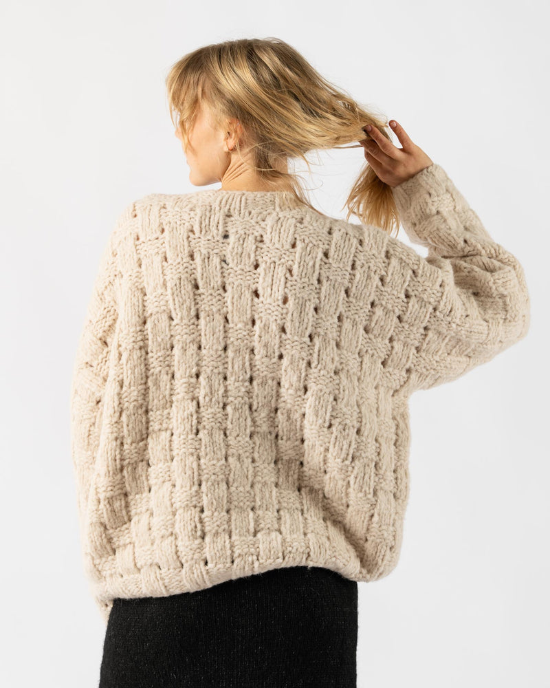 Lauren Manoogian Handknit Interlace Pullover in Alabaster