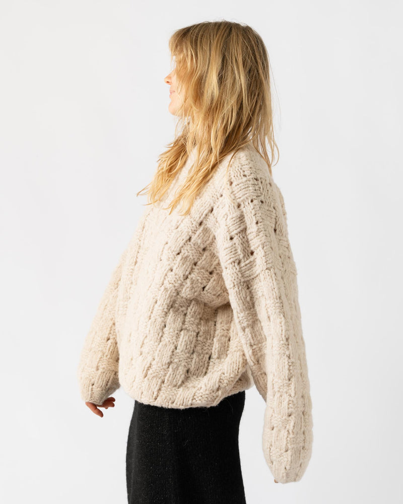 Lauren Manoogian Handknit Interlace Pullover in Alabaster