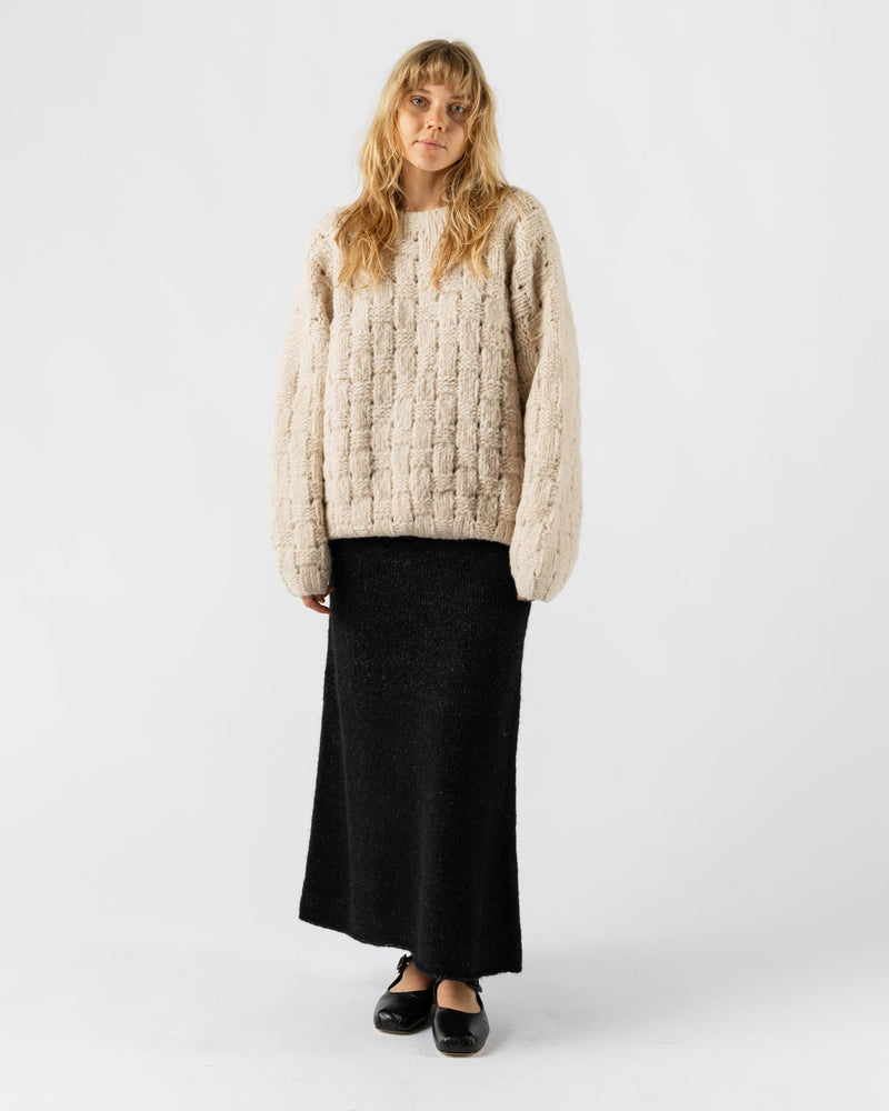 Lauren Manoogian Handknit Interlace Pullover in Alabaster