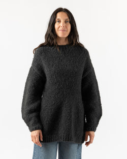 Lauren Manoogian Handknit Peplum Pullover in Ink