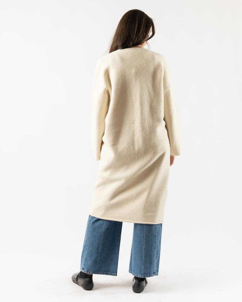 Lauren Manoogian Long Open Cardigan in Raw White