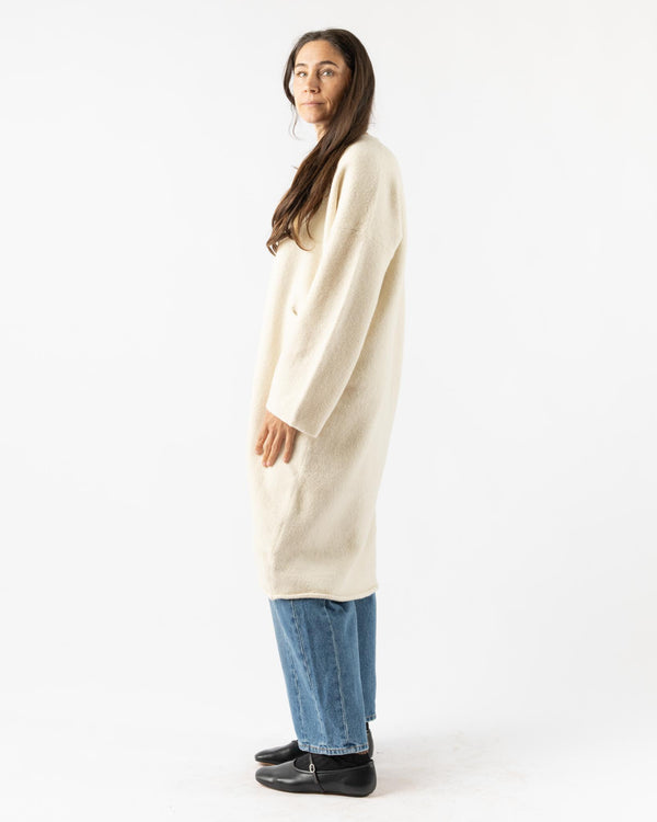 Lauren Manoogian Long Open Cardigan in Raw White