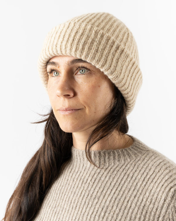 Lauren Manoogian Soft Rib Beanie in Ecru