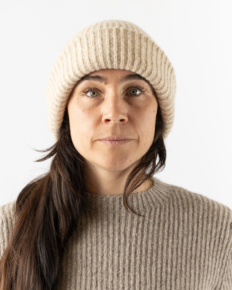 Lauren Manoogian Soft Rib Beanie in Ecru