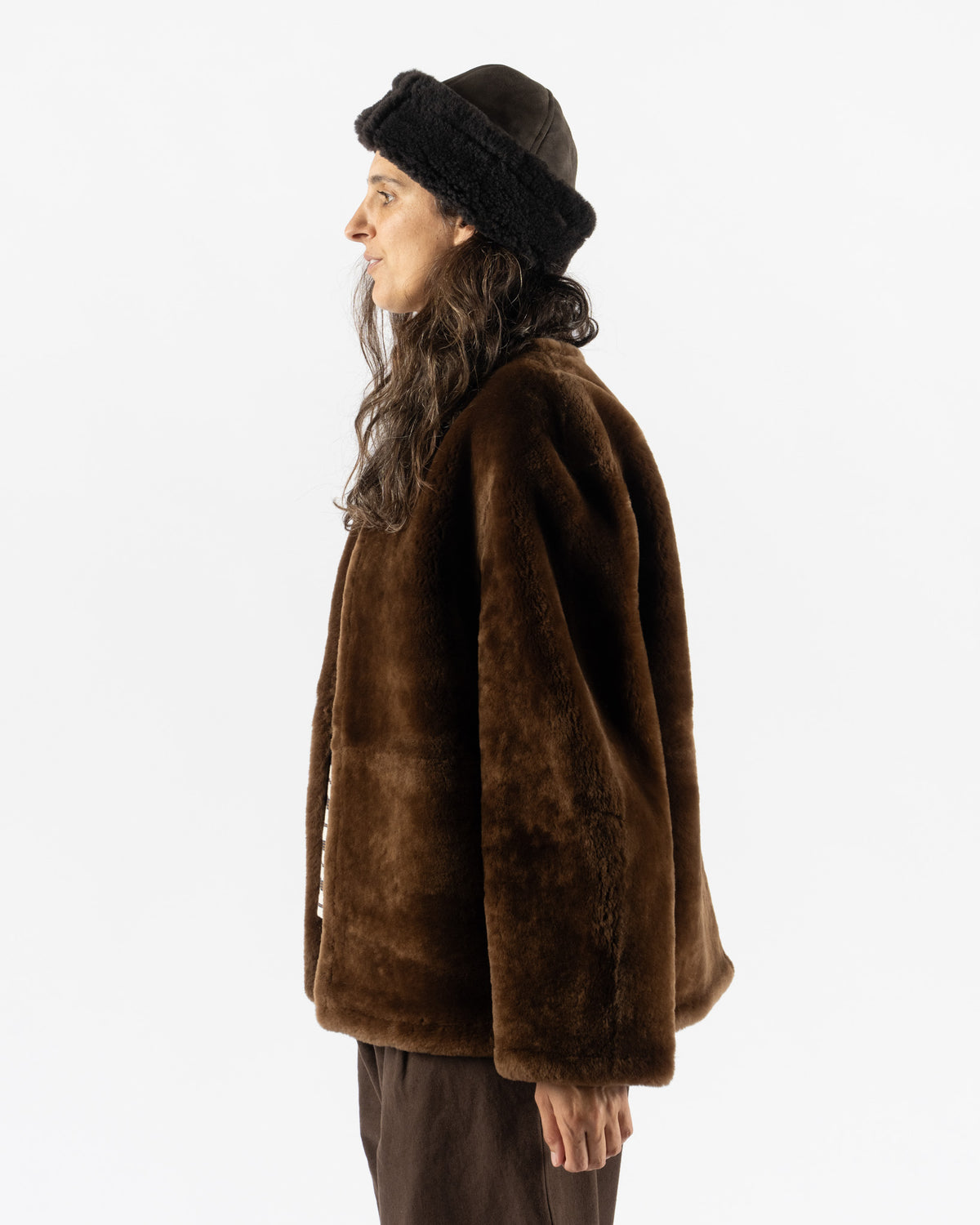 Cawley Leather Back Straight Hair Sheepskin Mila Coat