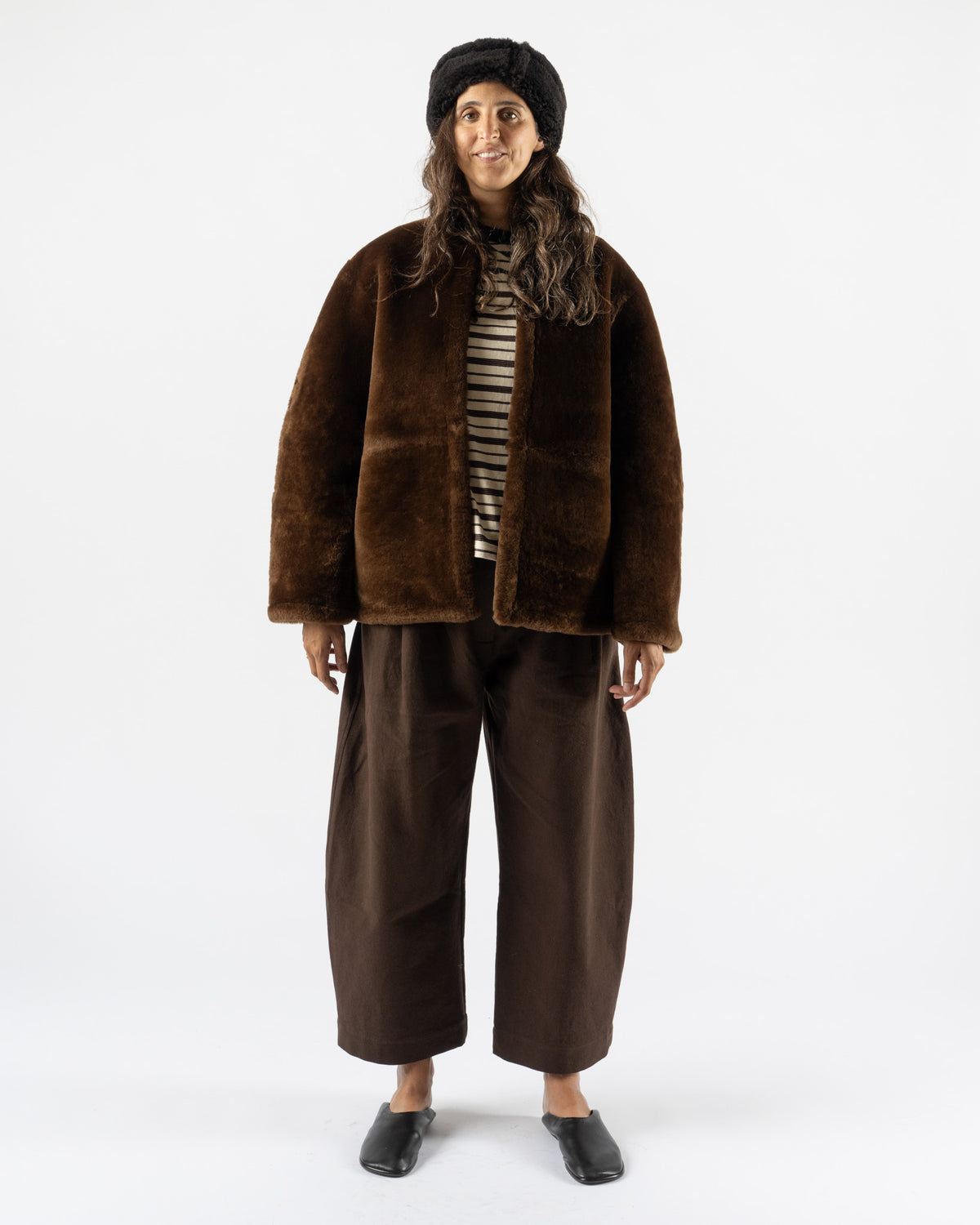 Cawley Leather Back Straight Hair Sheepskin Mila Coat