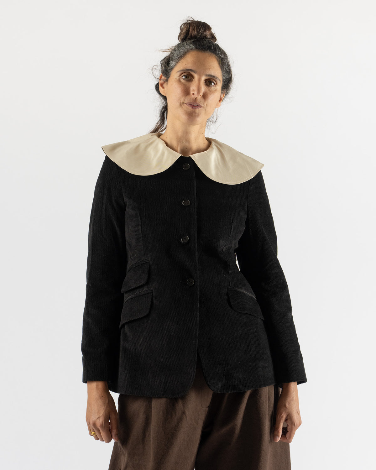 Cawley Japanese Napped Cotton Constance Jacket in Black