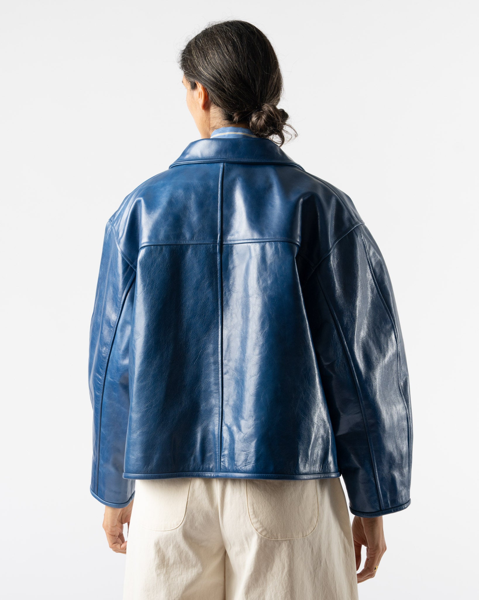 Cawley Leather Flying Jacket in Canada Blue