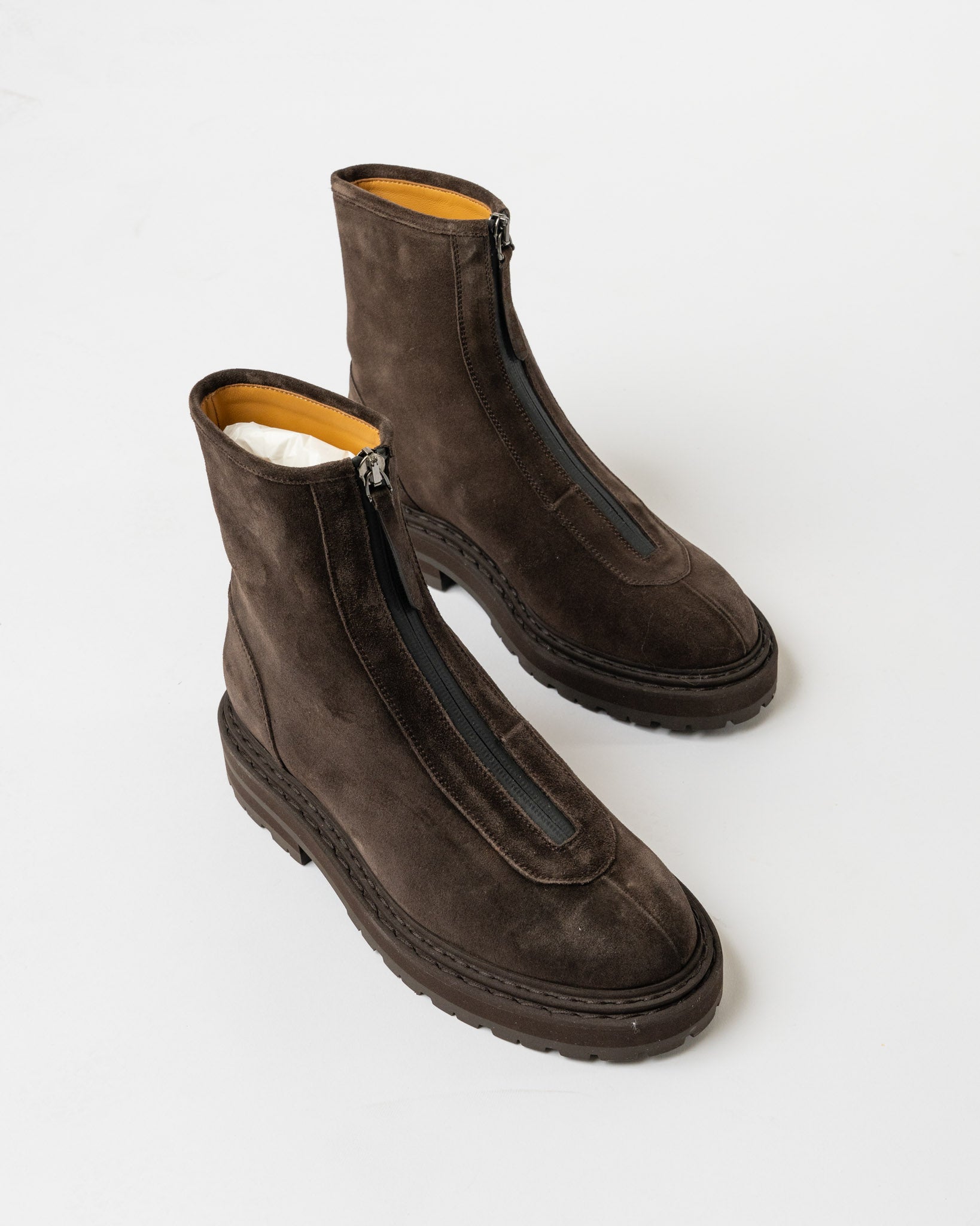 Legres Zipper Boot in Suede Dark Brown