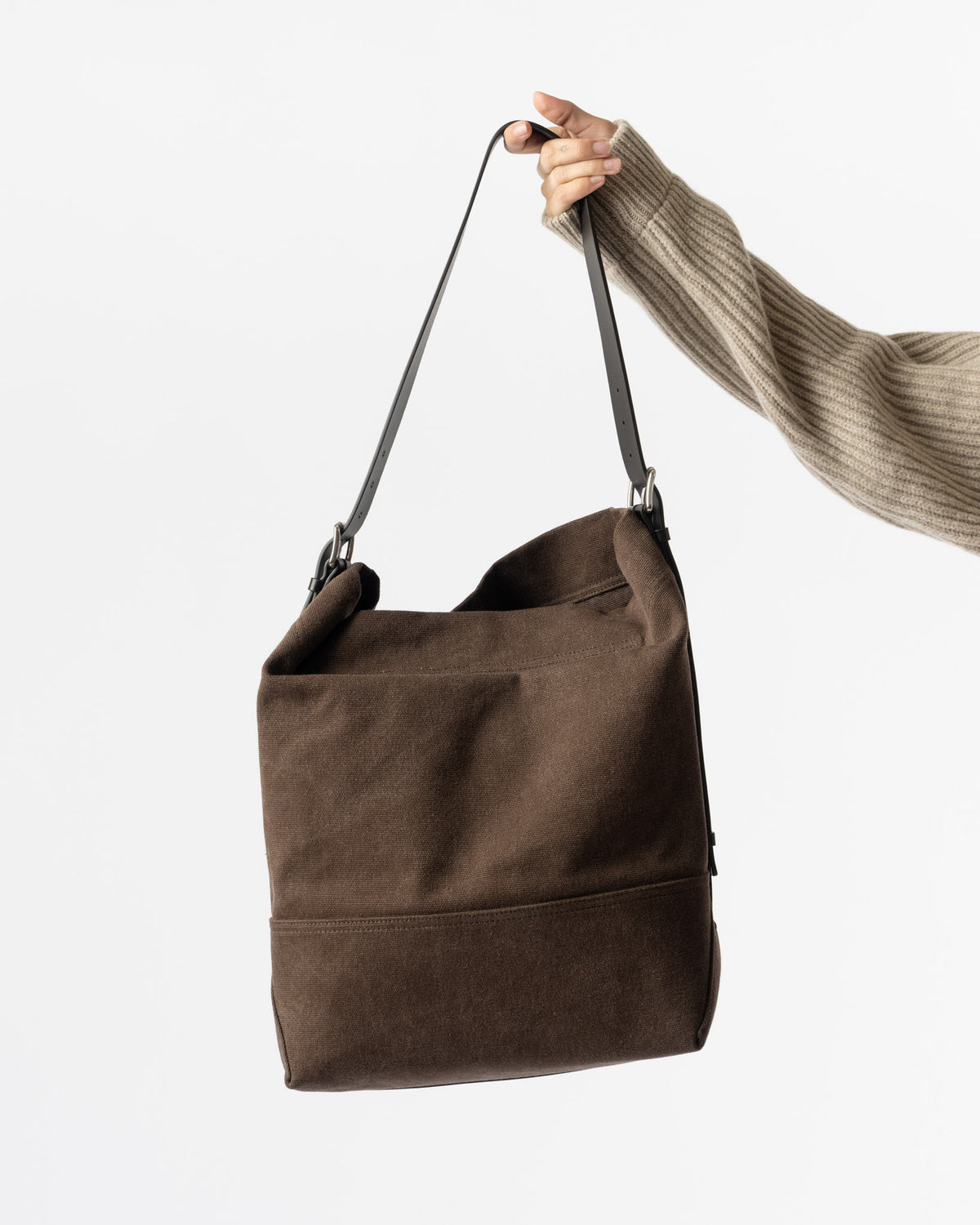 Lemaire Belted Tote Bag in Dark Chocolate