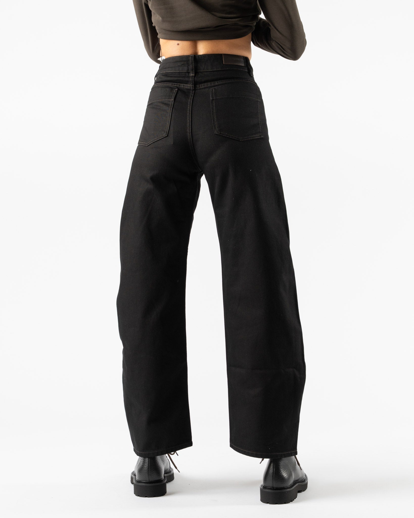 Lemaire High Waisted Curved Pants in Black