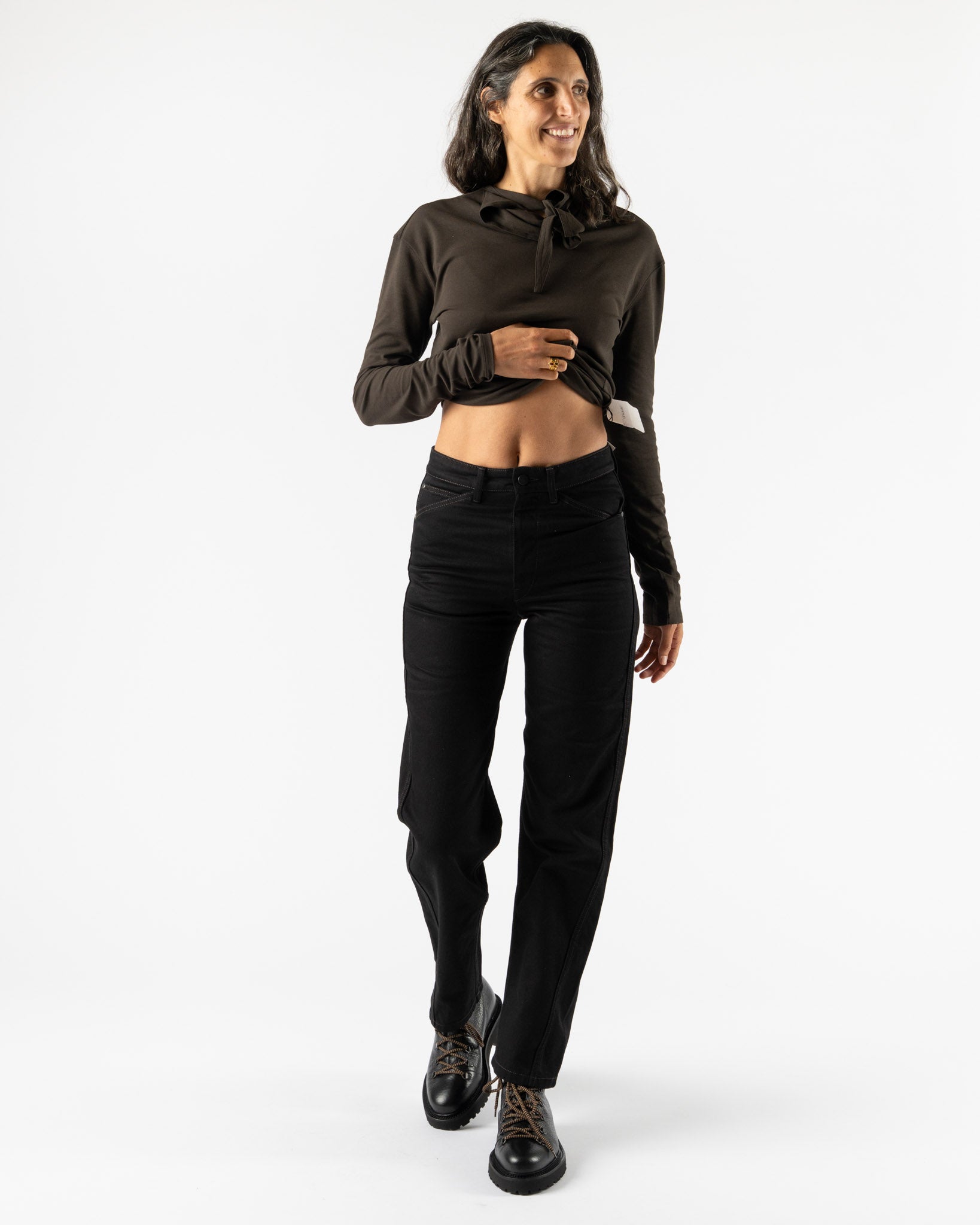 Lemaire Five Pockets Twisted Pant in Black