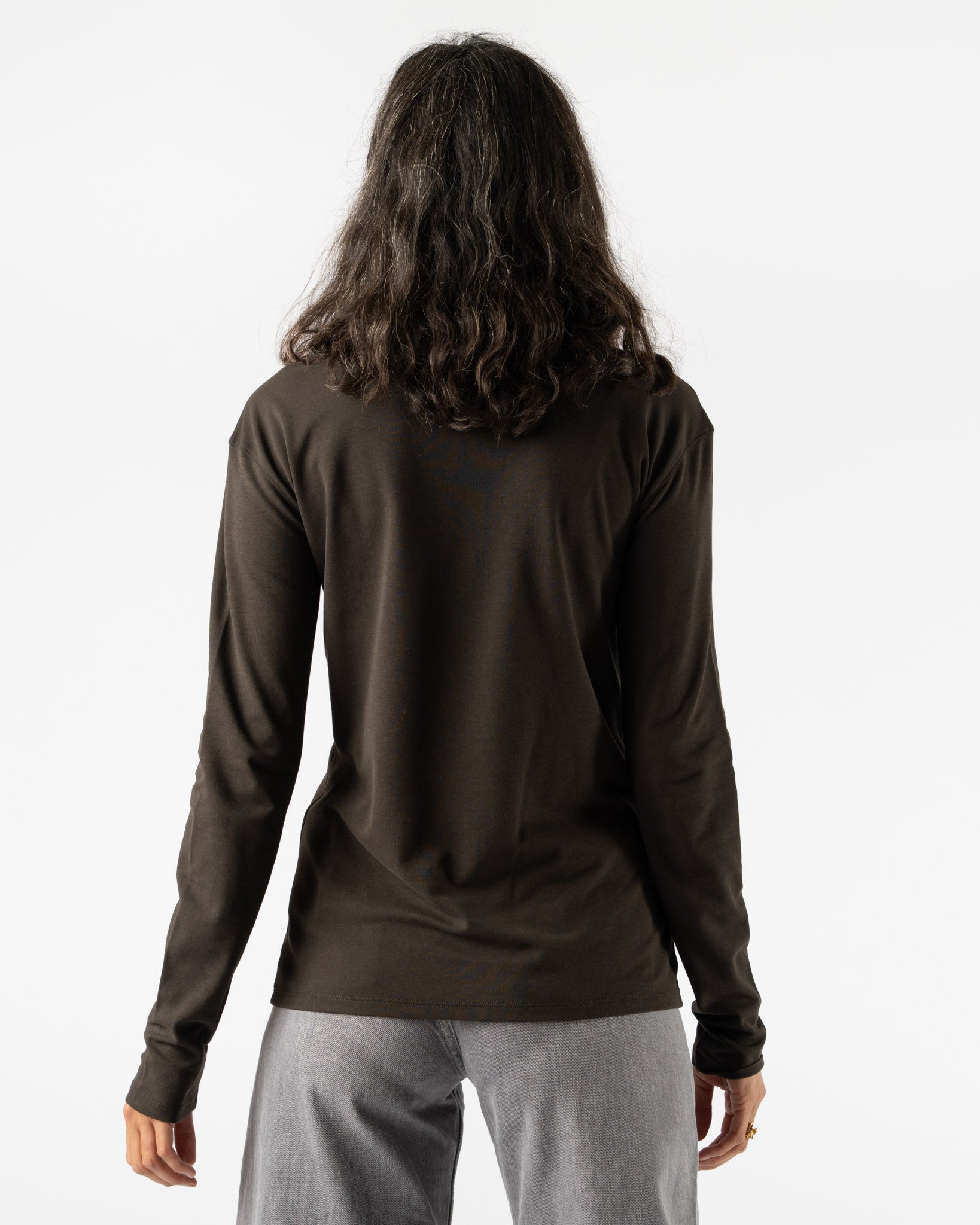 Lemaire Long Sleeve Foulard Top in Dark Espresso