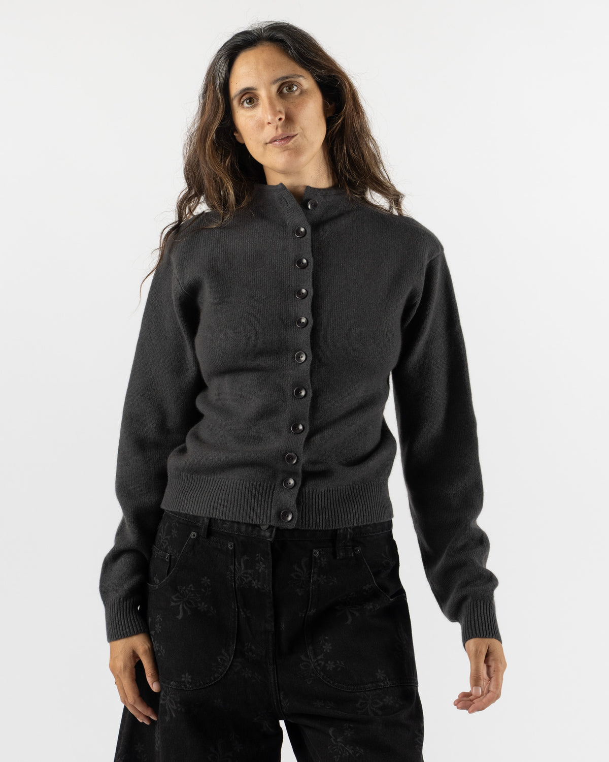 Lemaire Reversible Buttoned Sweat in Stone
