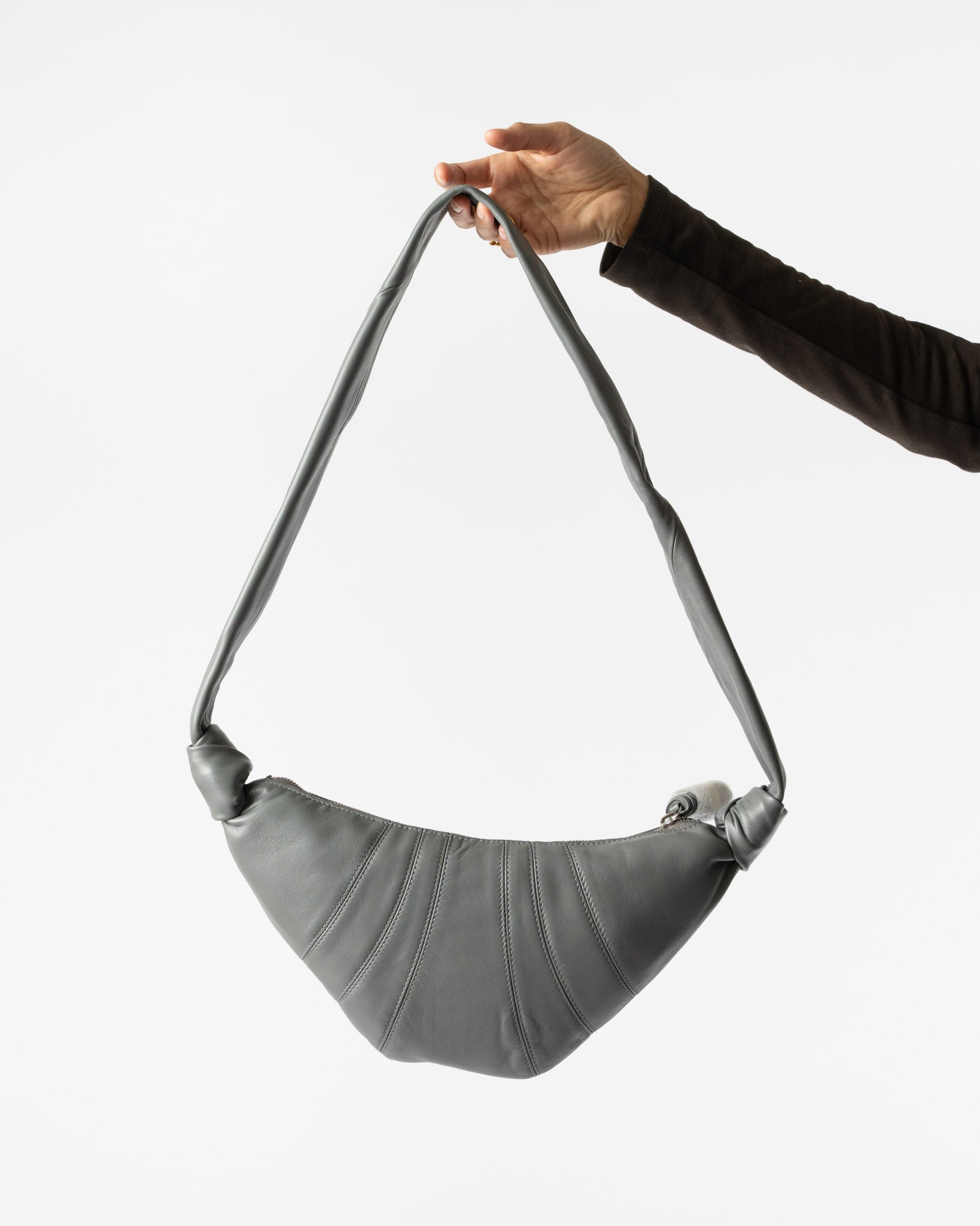 Lemaire Small Croissant Bag in Smoked Pearl
