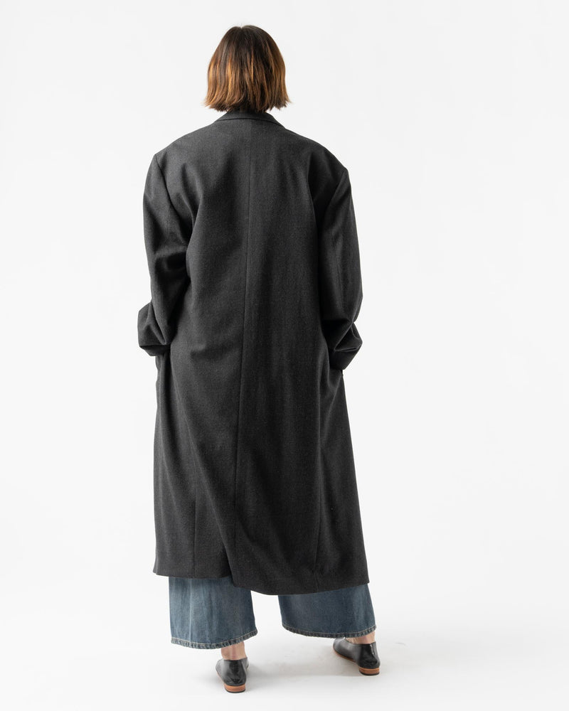 Lemaire Maxi DB Coat in Anthracite/Grey