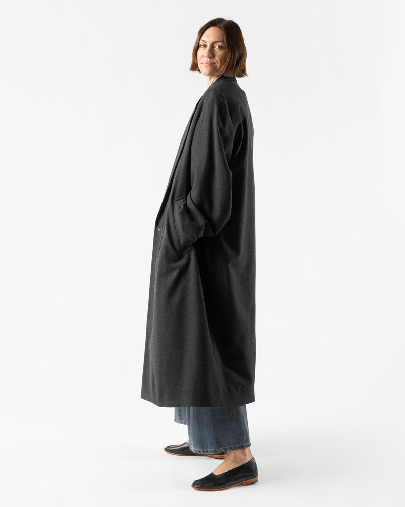 Lemaire Maxi DB Coat in Anthracite/Grey