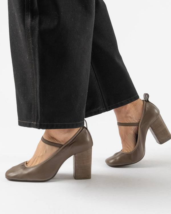 Lemaire Square Ballerina Shoe in Taupe