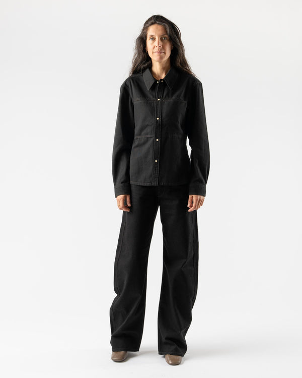 Lemaire-Fitted-Denim-Shirt-in-Black-Santa-Barbara-Boutique-Jake-and-Jones-Sustainable-Fashion