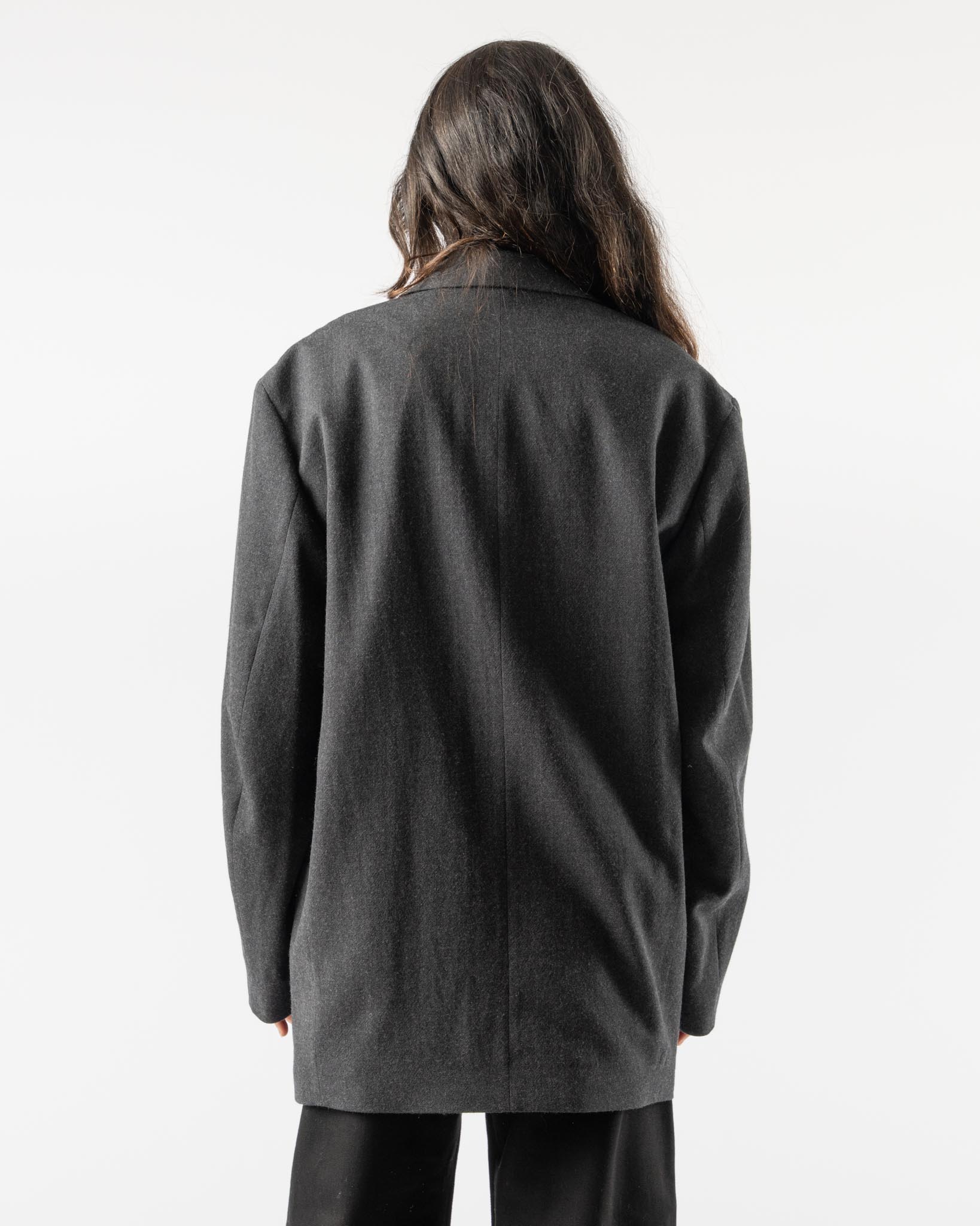 Lemaire Short Maxi DB Coat in Anthracite/Grey Curated at