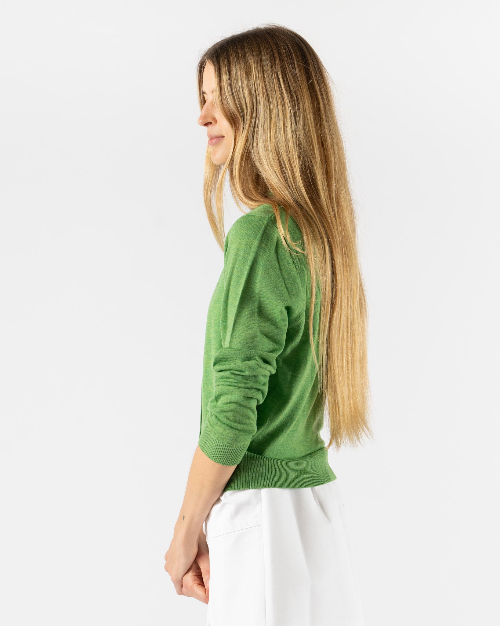 Sandy Liang Ley Cardigan in Heather Green