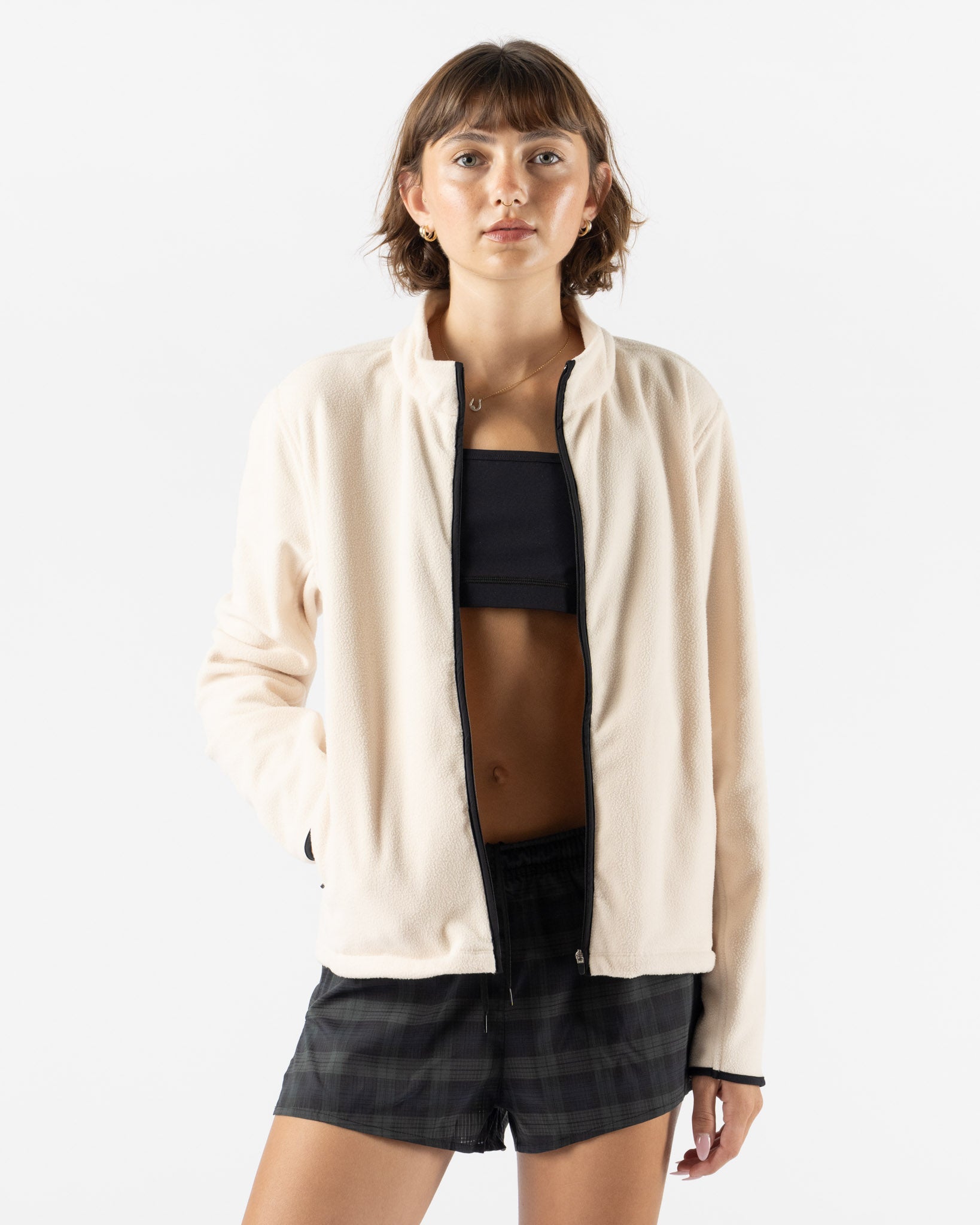 Literary Sport Lucille Polar Fleece Full Zip in Off White