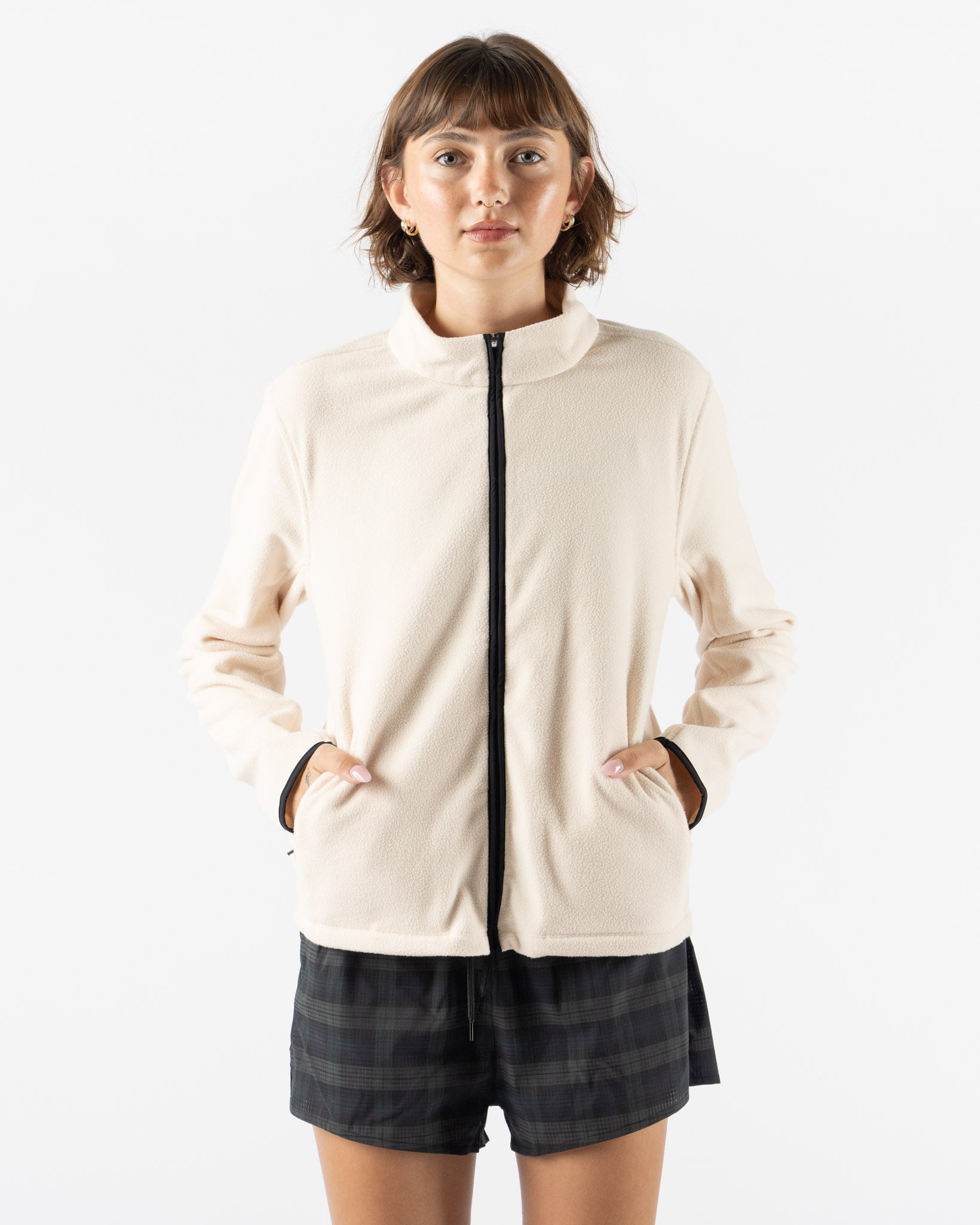 Literary Sport Lucille Polar Fleece Full Zip in Off White