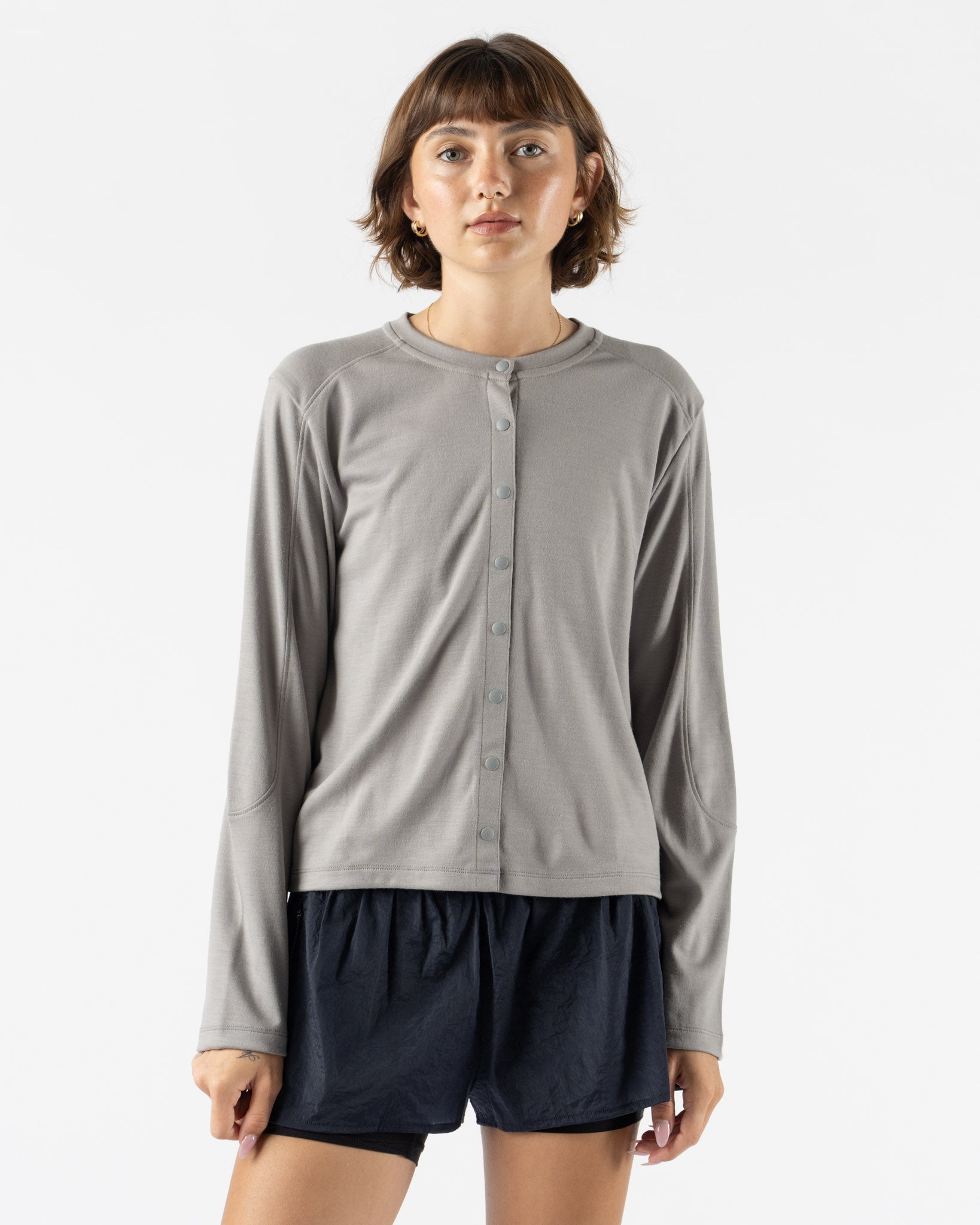 Literary Sport Fanny Coolmax Cardigan in Steel