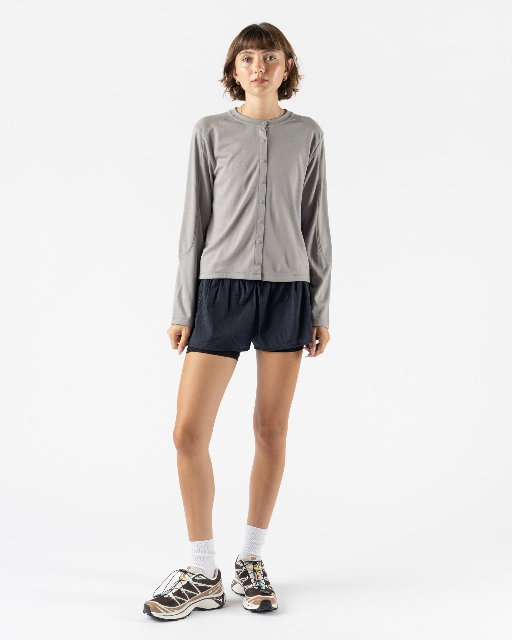 Literary Sport Fanny Coolmax Cardigan in Steel