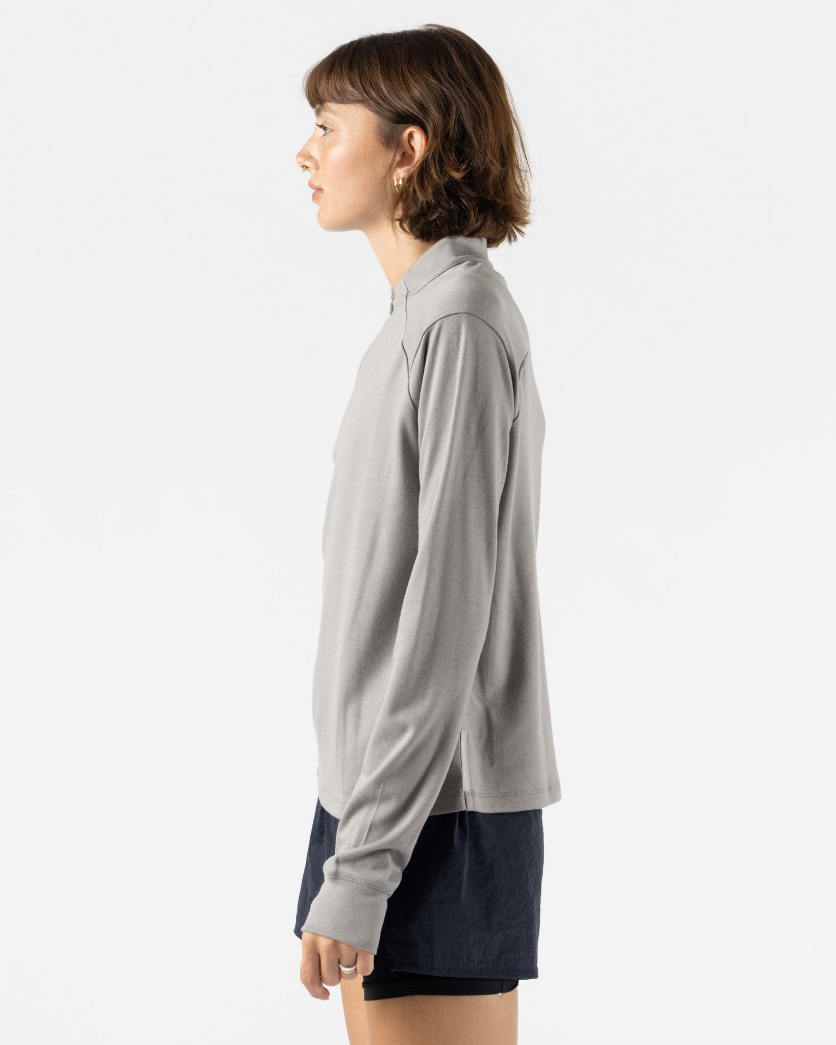 Literary Sport Jorie Quarter Zip in Merino Steel