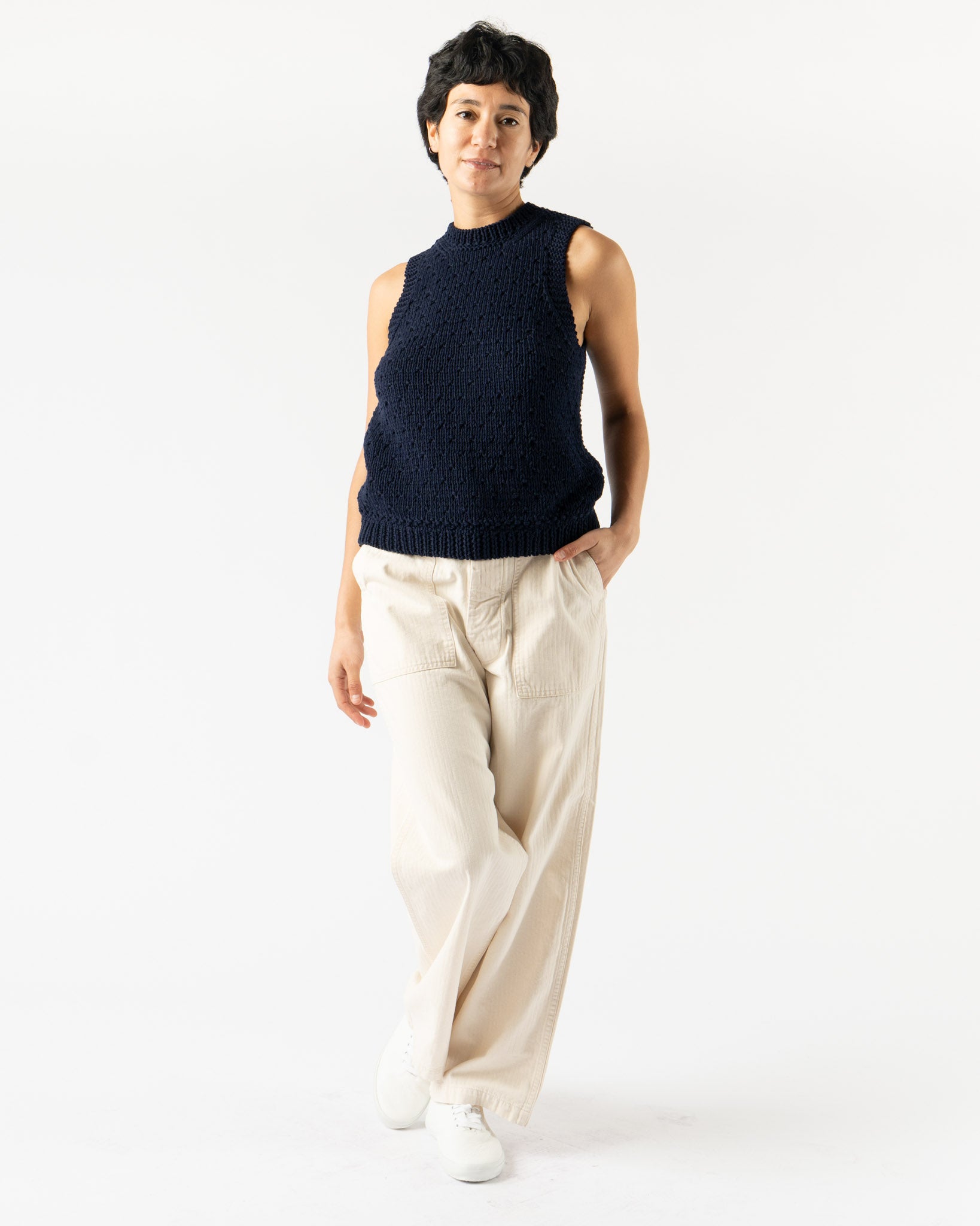 JUD Little Seed Sleeveless Tank in Navy