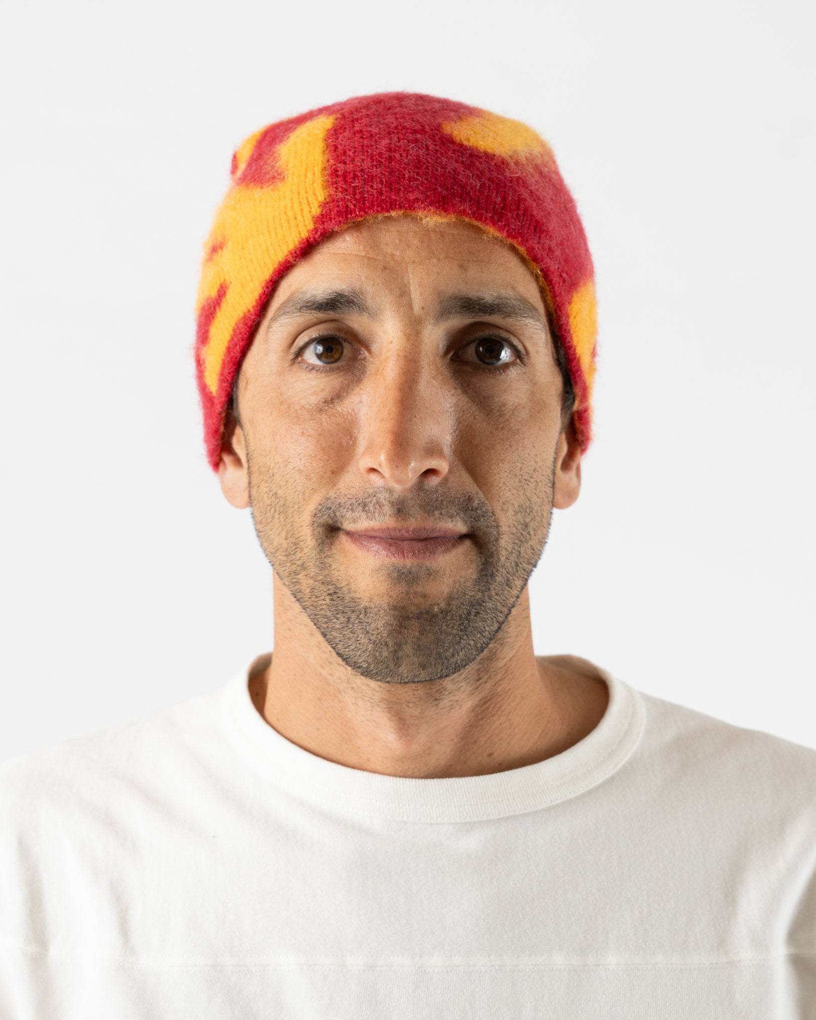 Gramicci Mohair Burly Runningman Beanie in Burnt Orange Curated at