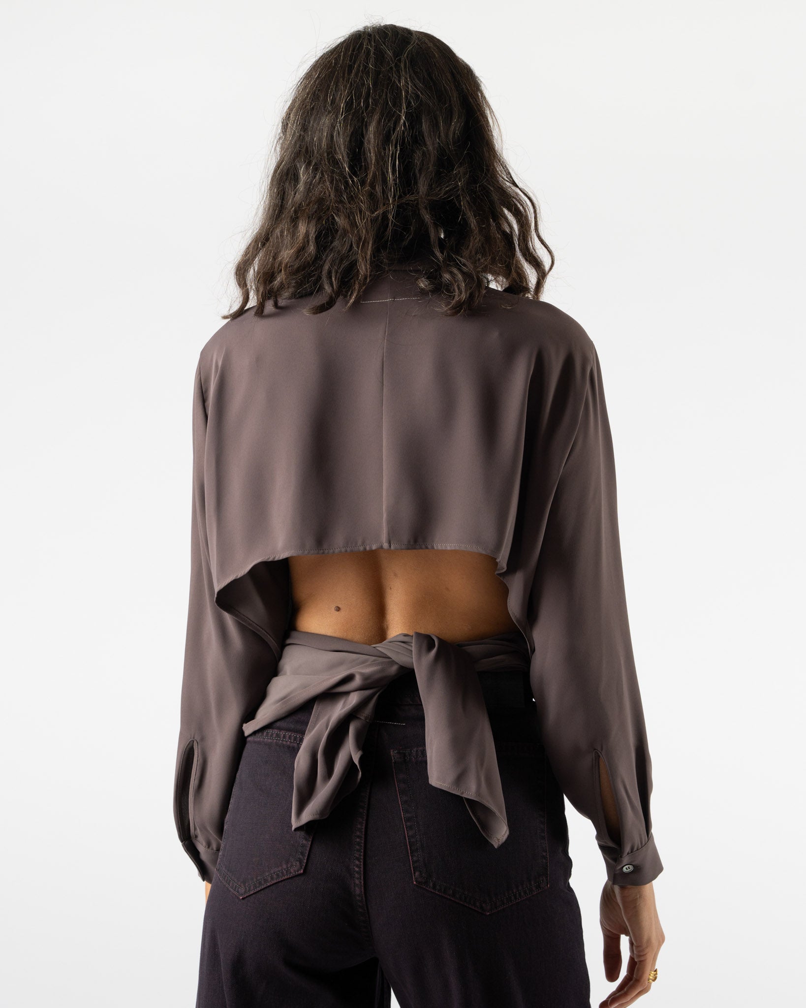 MM6 Maison Margiela Long-sleeved Shirt in Brown
