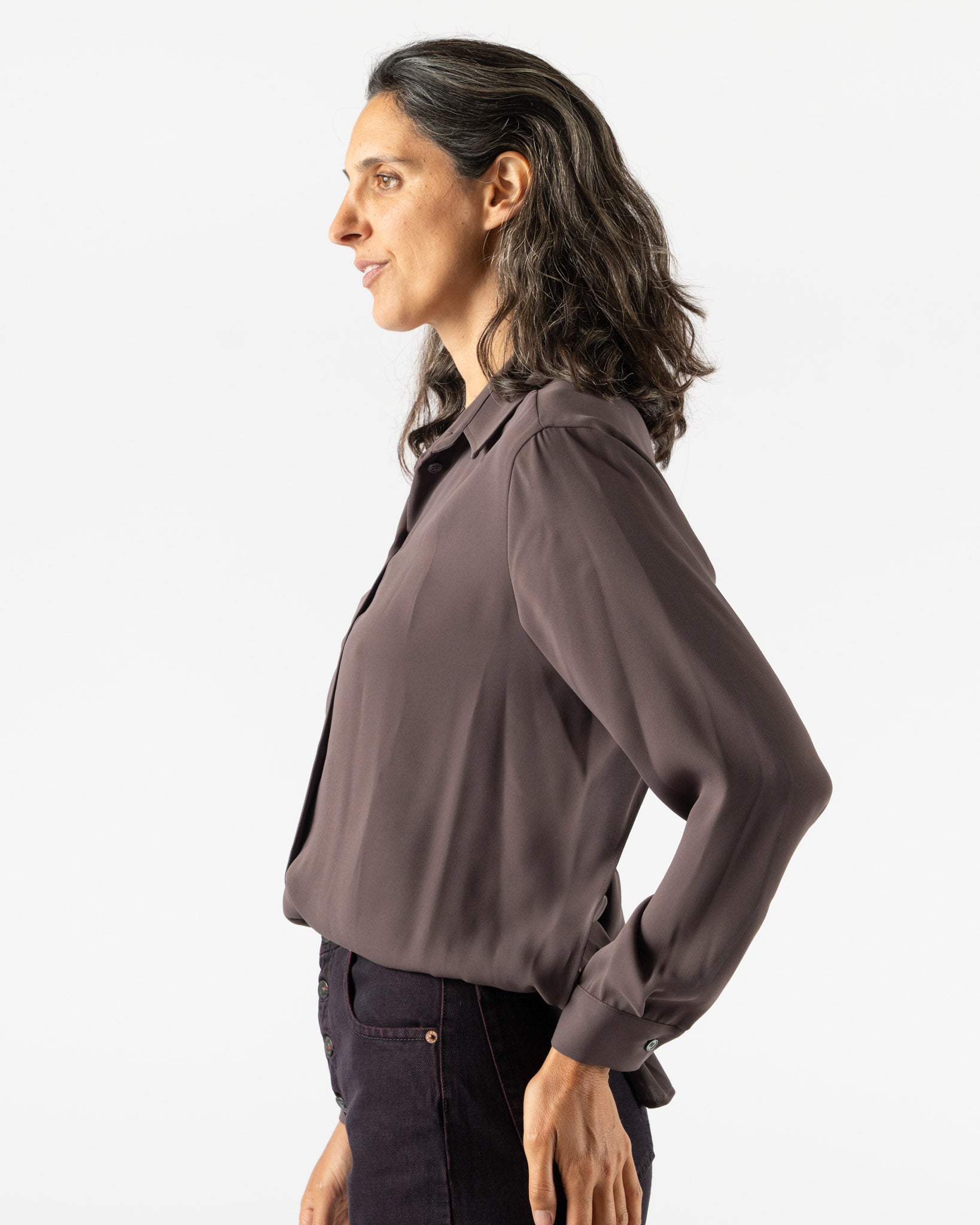 MM6 Maison Margiela Long-sleeved Shirt in Brown