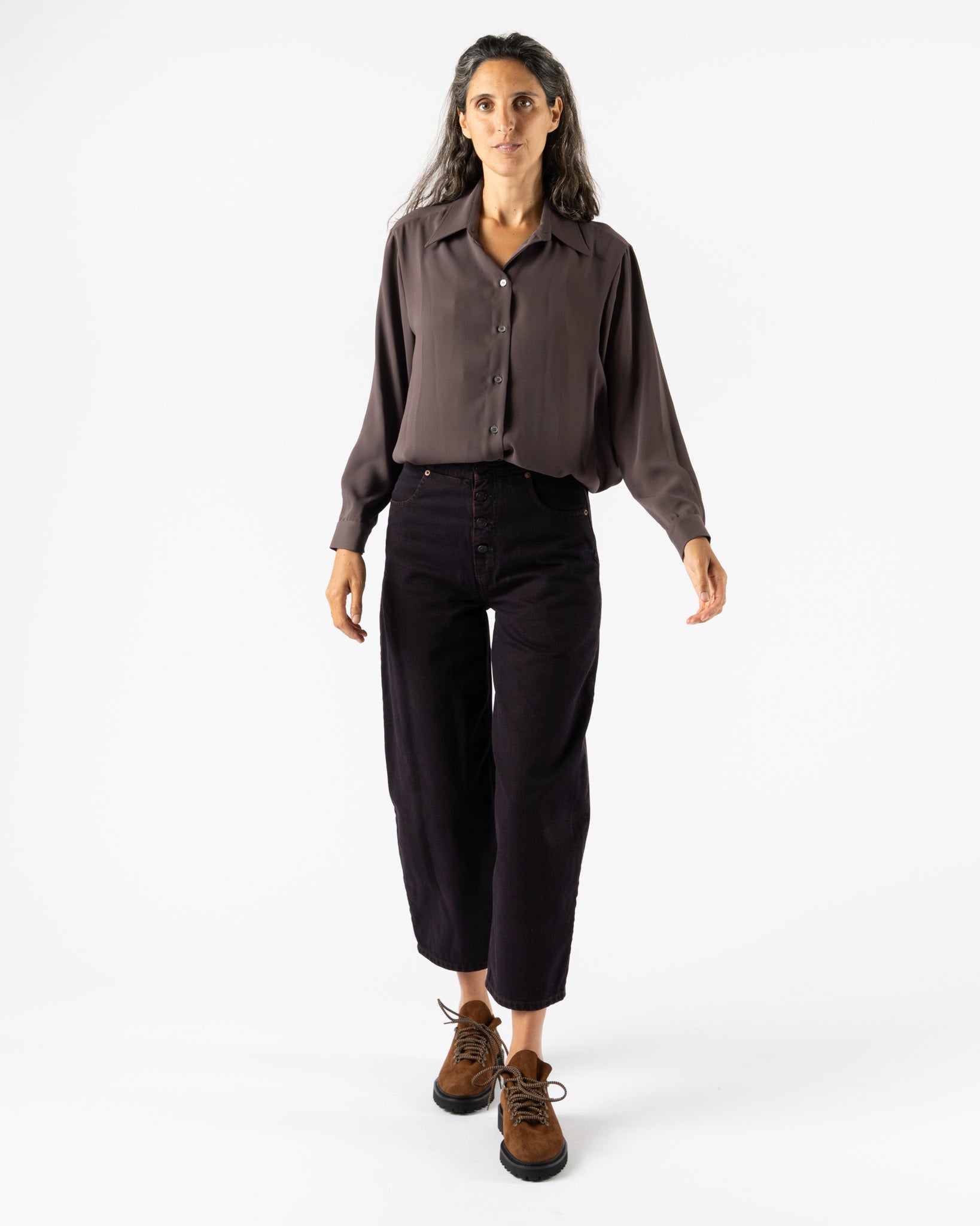 MM6 Maison Margiela Long-sleeved Shirt in Brown