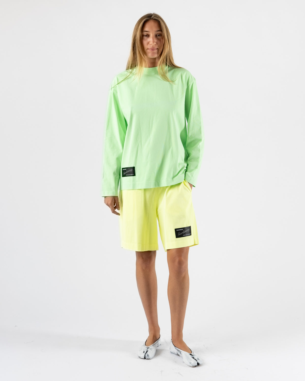 Magniberg Full LS Neon T-Shirt in Washed Neon Green